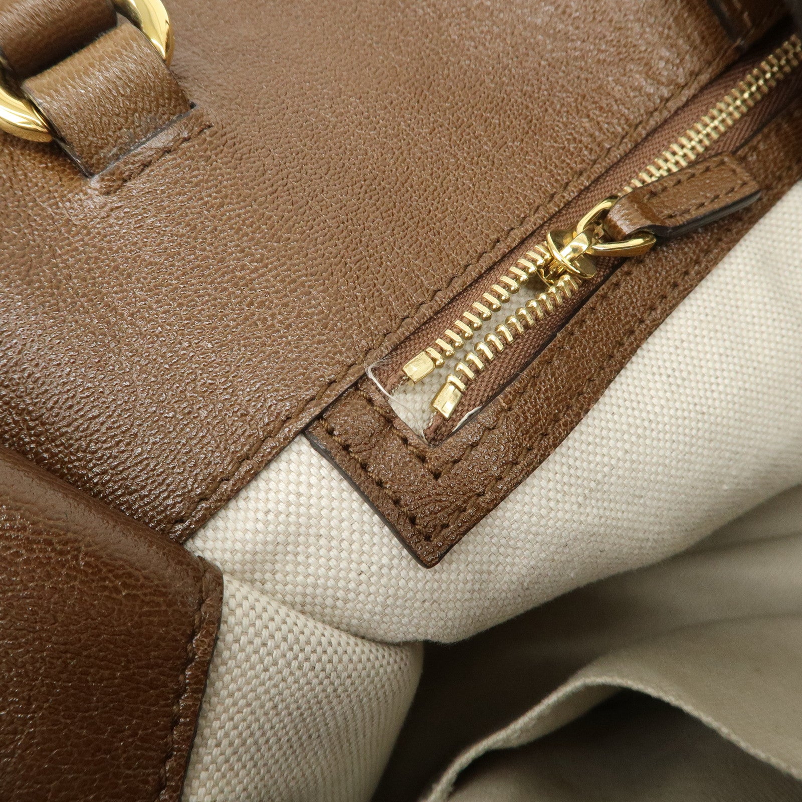 GUCCI Horsebit Leather Tote Bag Shoulder Bag Hand Bag Brown 623694