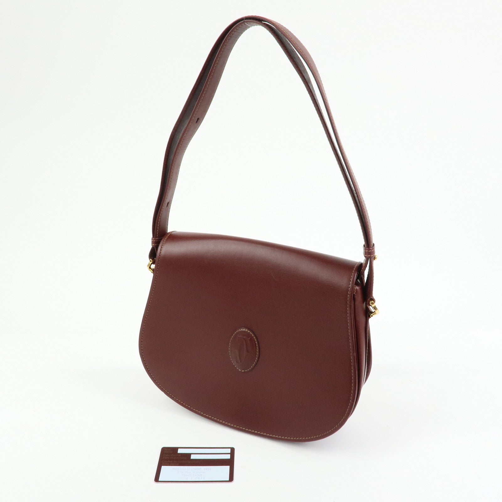 Cartier Must de Cartier Leather Shoulder Bag Crossbody Bag Bordeaux
