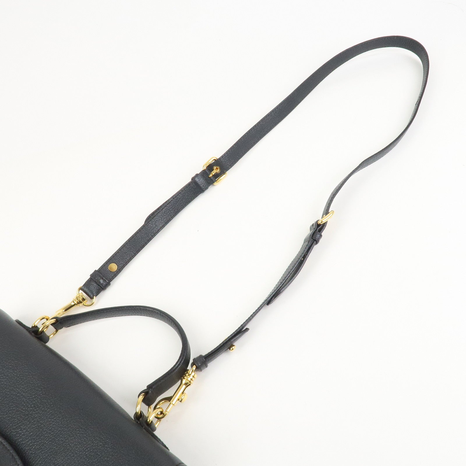 MIU MIU MADRAS Leather 2Way Bag Hand Bag Shoulder Bag Grey