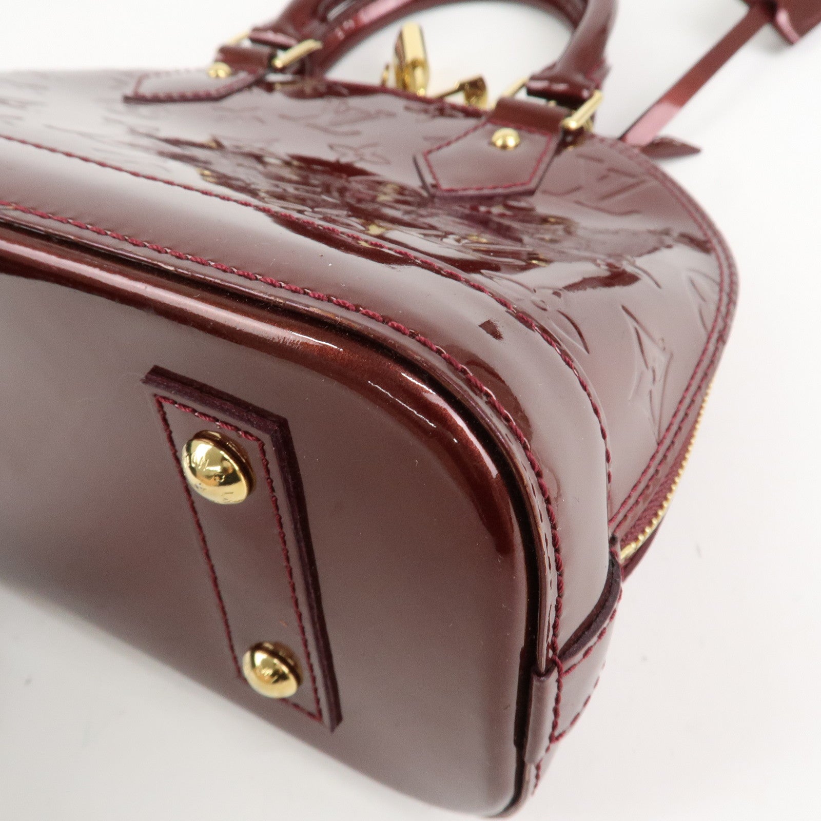 Louis Vuitton Monogram Vernis Alma BB 2Way Hand Bag Rouge M91676 Used