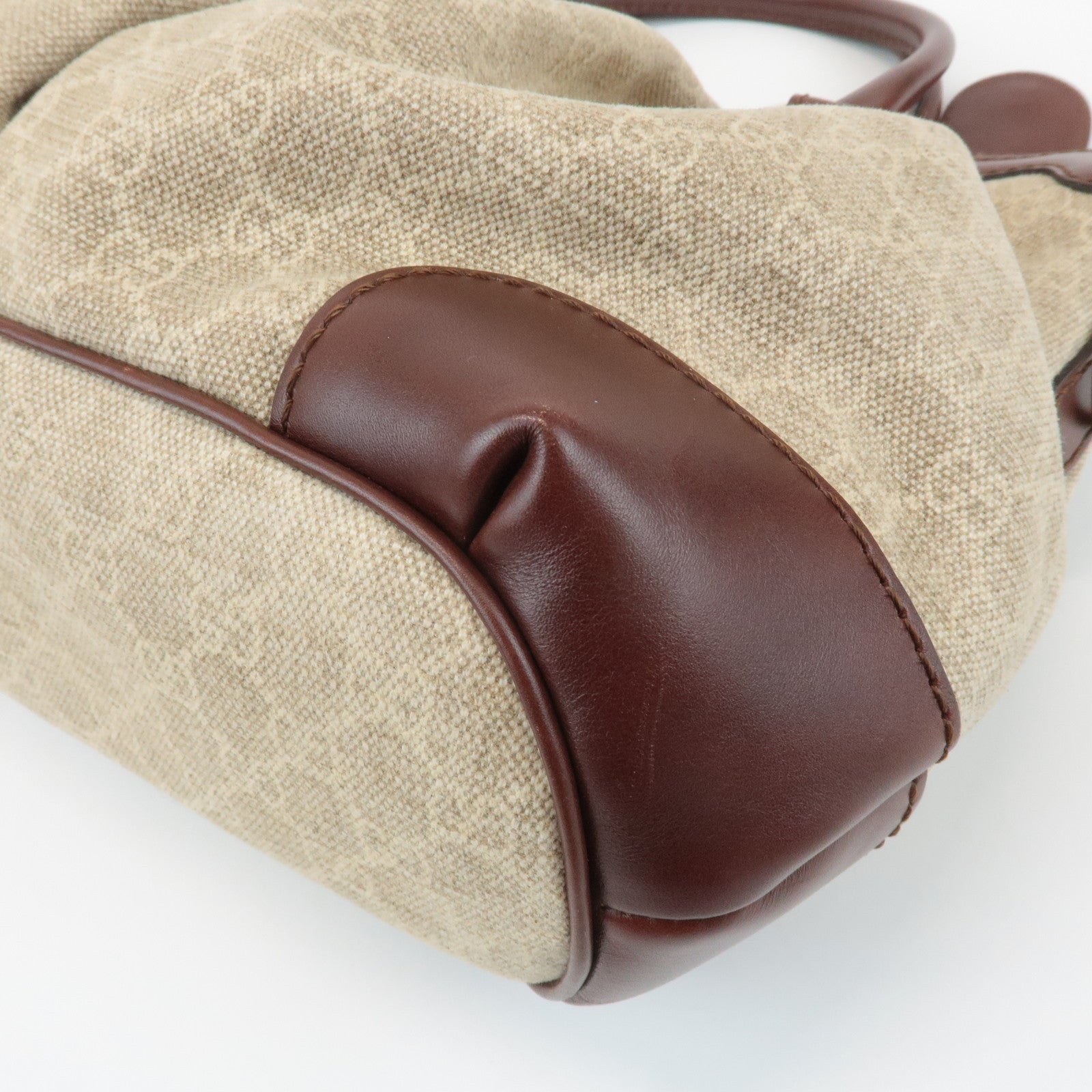 GUCCI Sukey GG Canvas Leather 2Way Bag Hand Bag Beige Brown 247902 Used