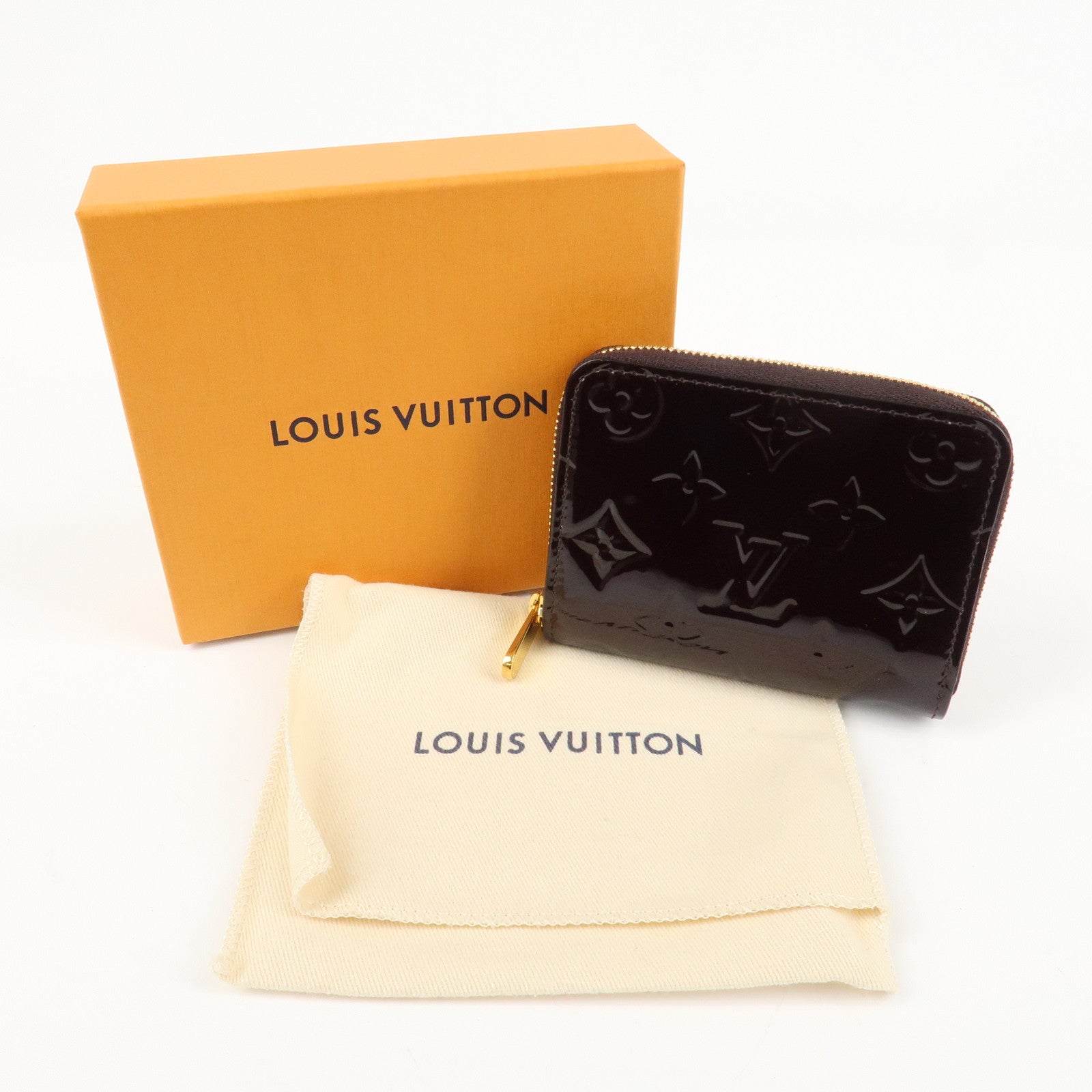 Louis Vuitton Monogram Vernis Zippy Coin Purse Amarante M93607 Used