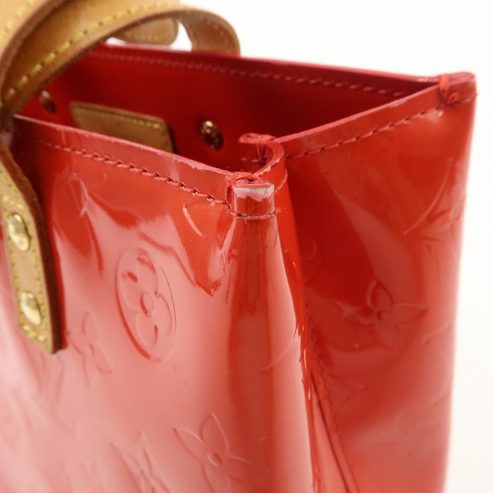 Louis Vuitton Monogram Vernis Lead PM Hand Bag Rouge M91088 Used