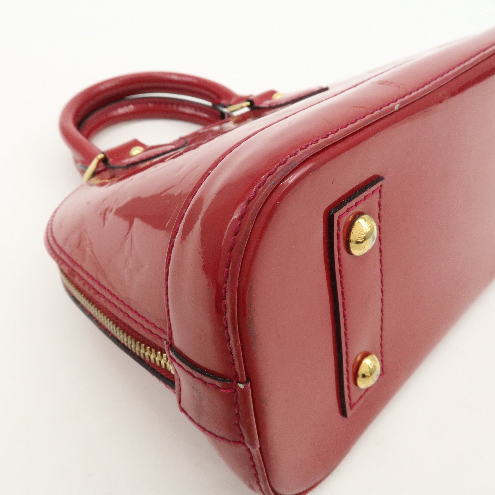 Louis Vuitton Monogram Vernis Alma BB 2Way Hand Bag Rouge M91698