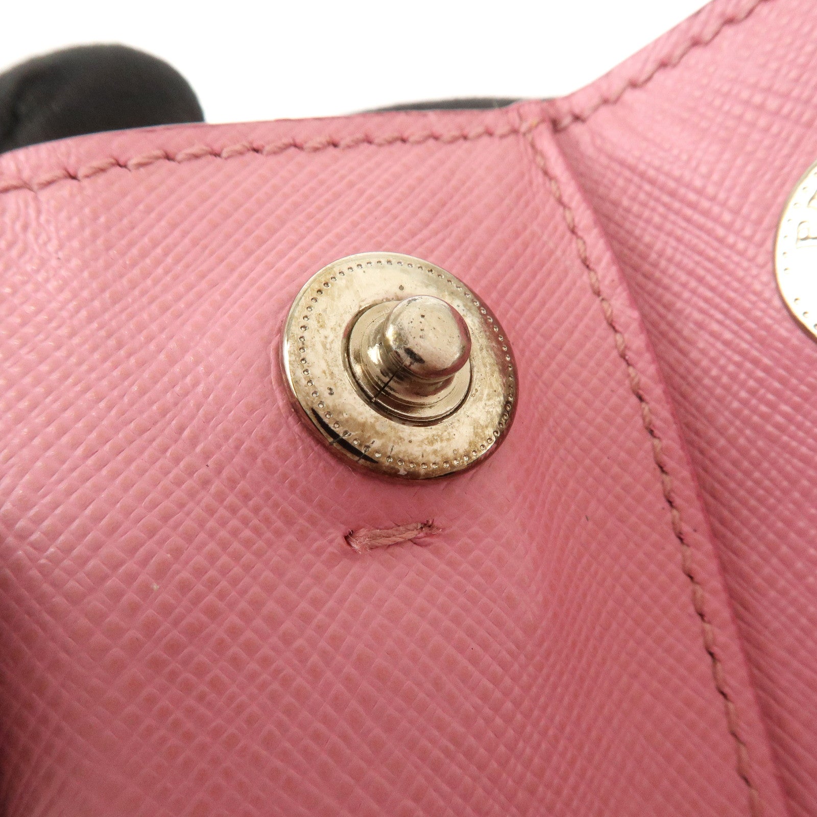PRADA CITY CALF Triangle Logo Saffiano Leather 2Way Bag Pink B2863K