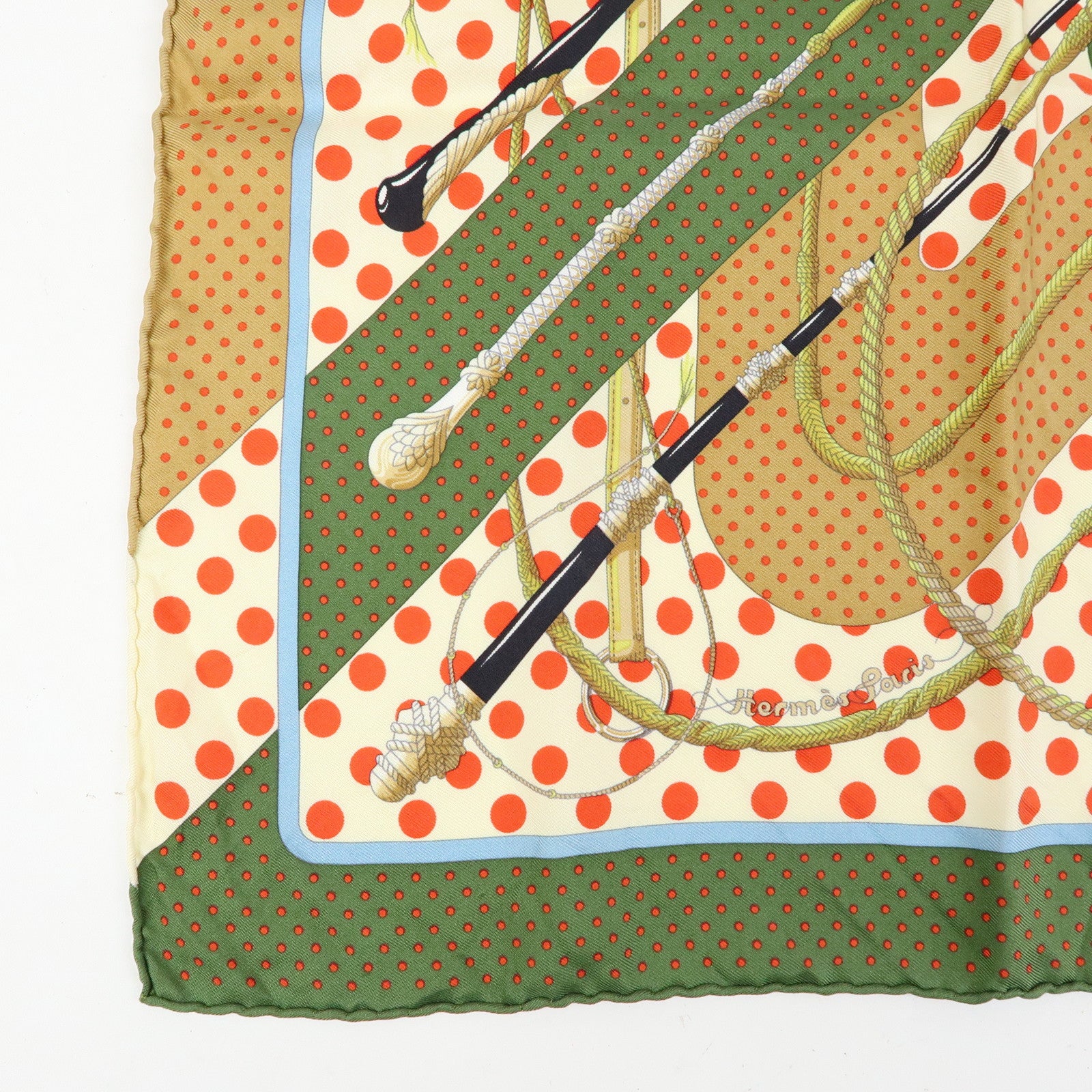HERMES Petit Carre42 Set of 2 Silk 100% Scarf Clic Clac MORS&FILETS