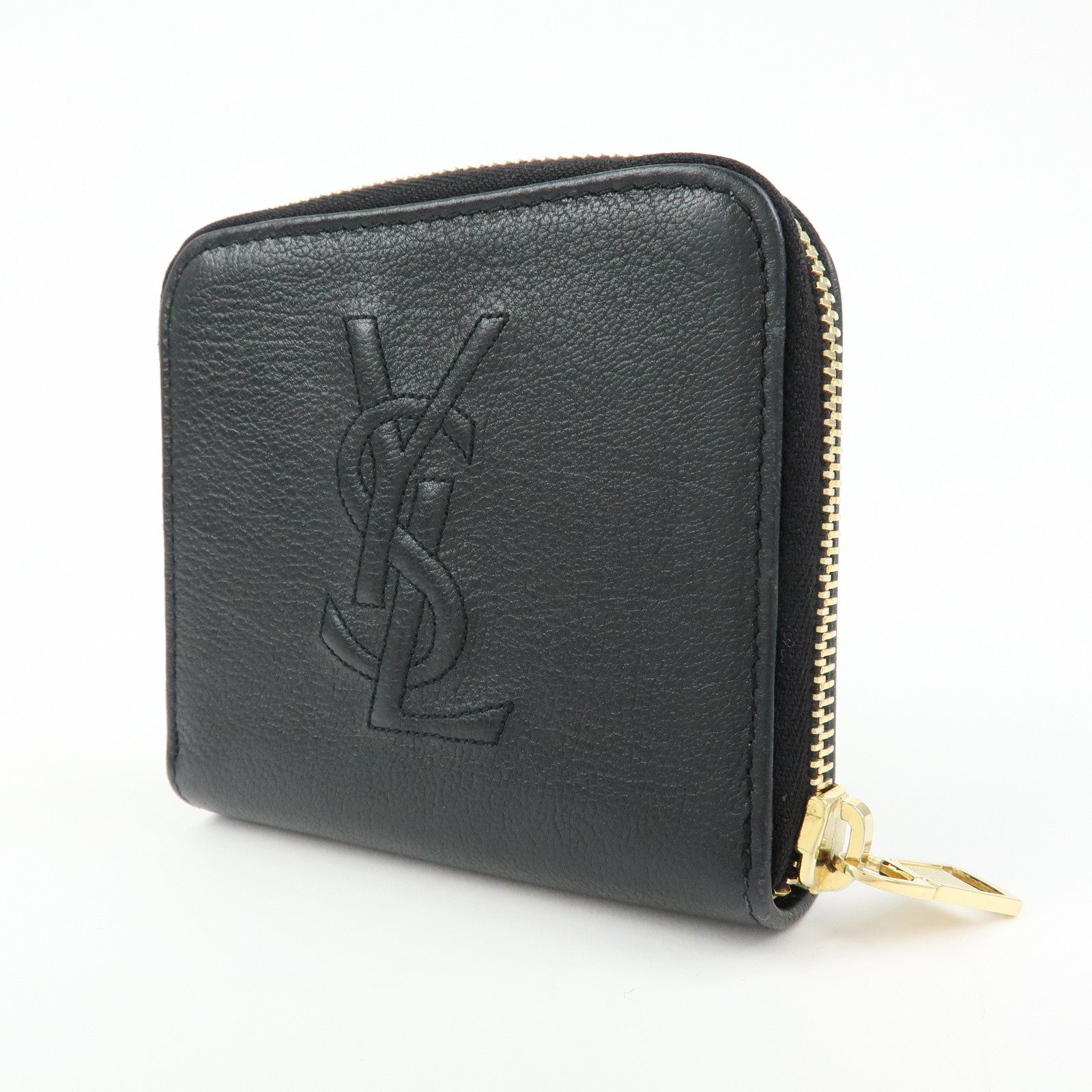 SAINT LAURENT PARIS Casandra Calf Leather Compact Wallet 568985