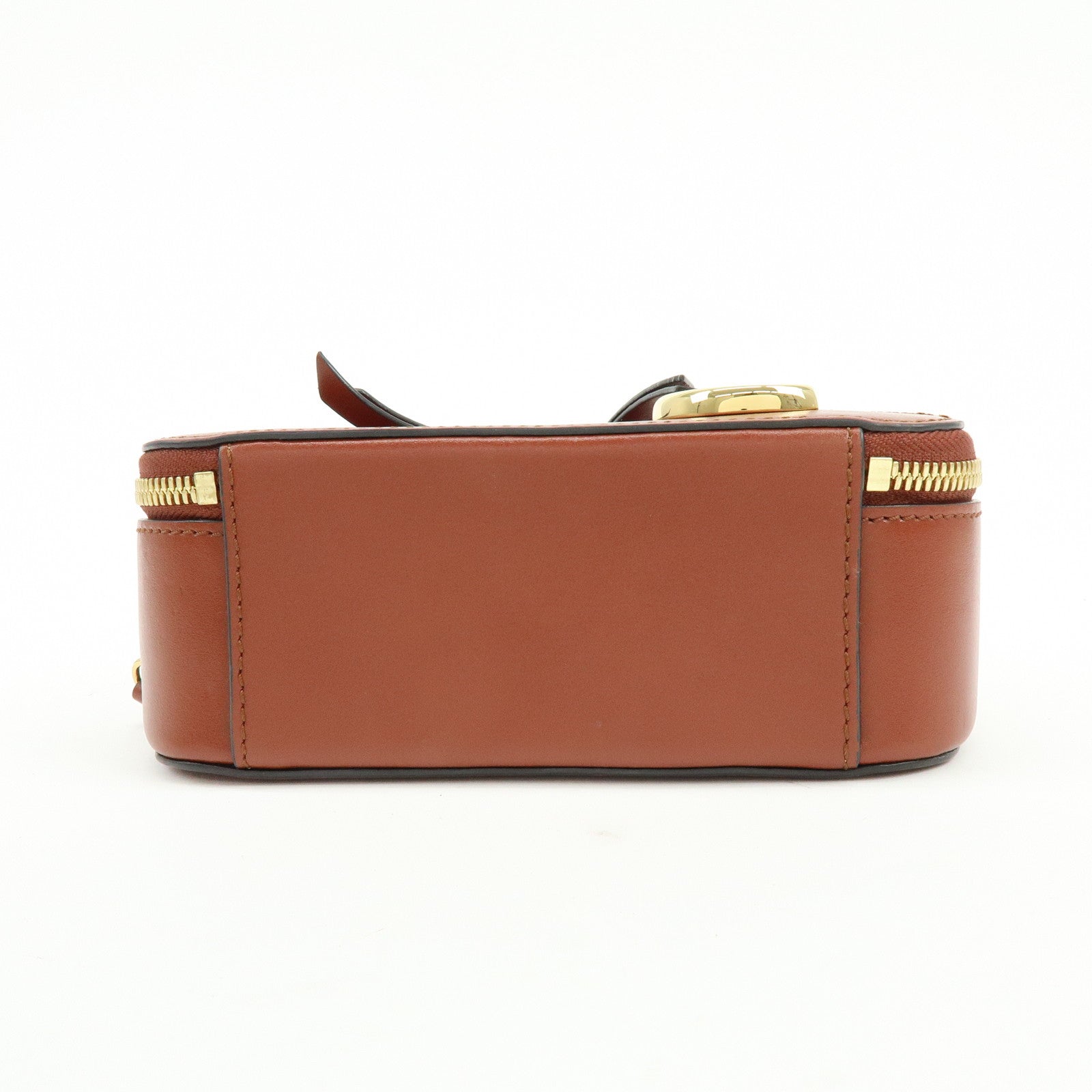 Chloe Leather 2Way Chain Shoulder Bag Mini Vanity Bag Brown