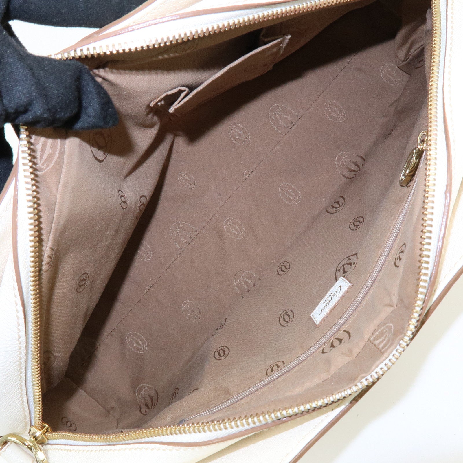 Cartier Marcello Leather 2Way Bag Shoulder Bag Hand Bag Ivory