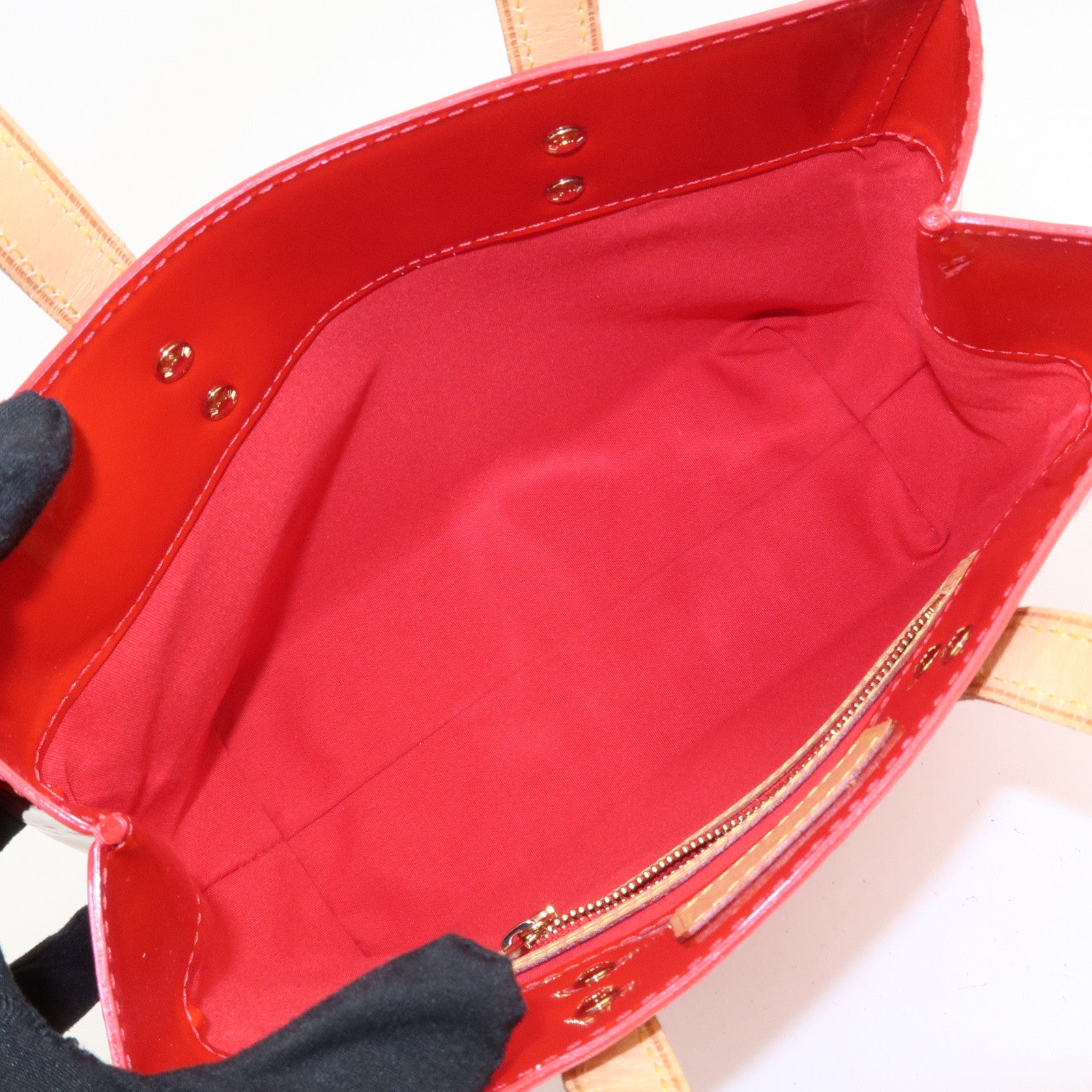 Louis Vuitton Monogram Vernis Leather Lead PM Hand Bag Rouge M91088