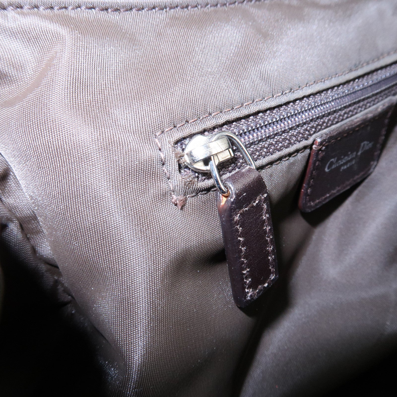 Christian Dior Trotter Romantic PVC Suede Hand Bag Brown