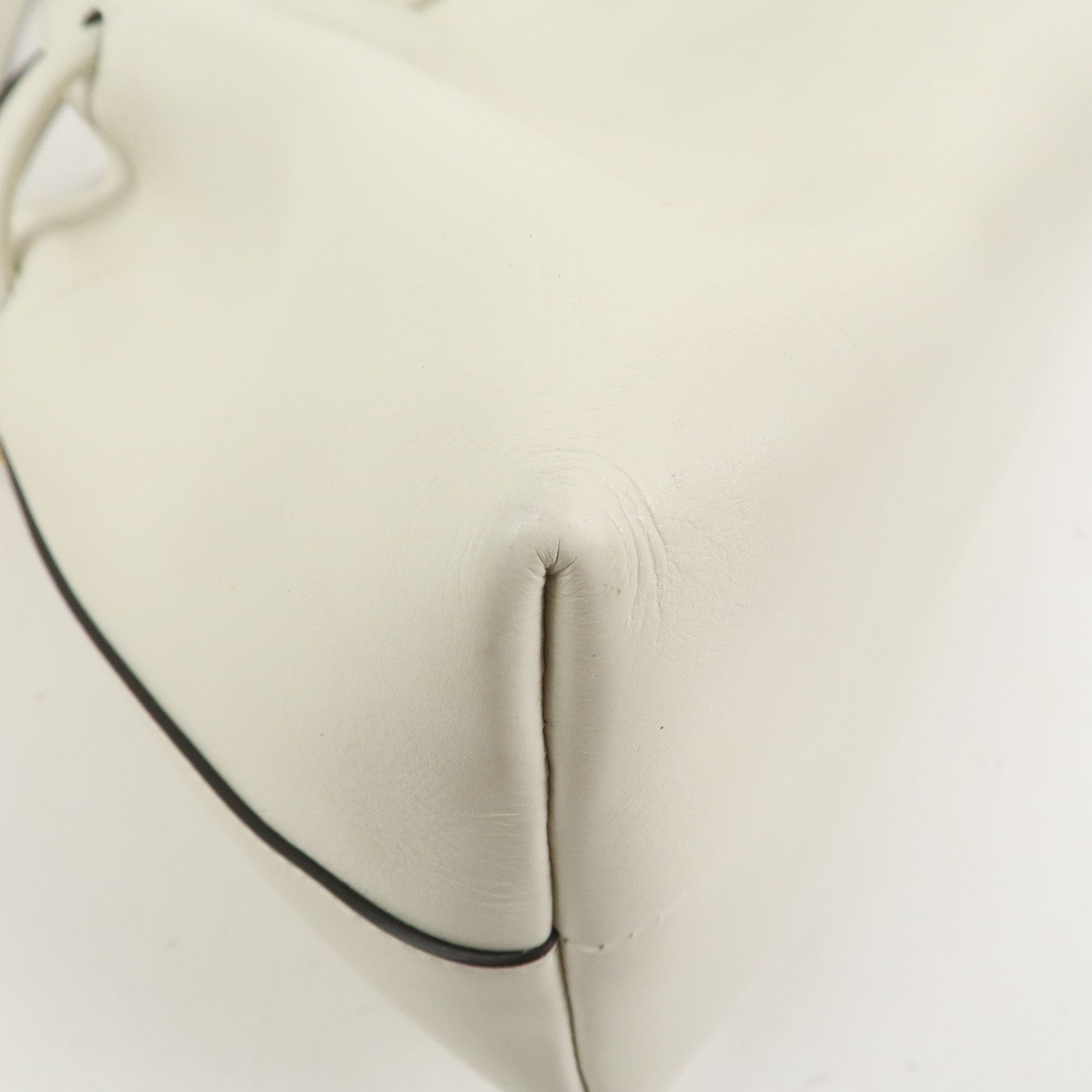 JIMMY CHOO Cinch Calf Leather Medium 2Way Hand Shoulder Bag Ivory