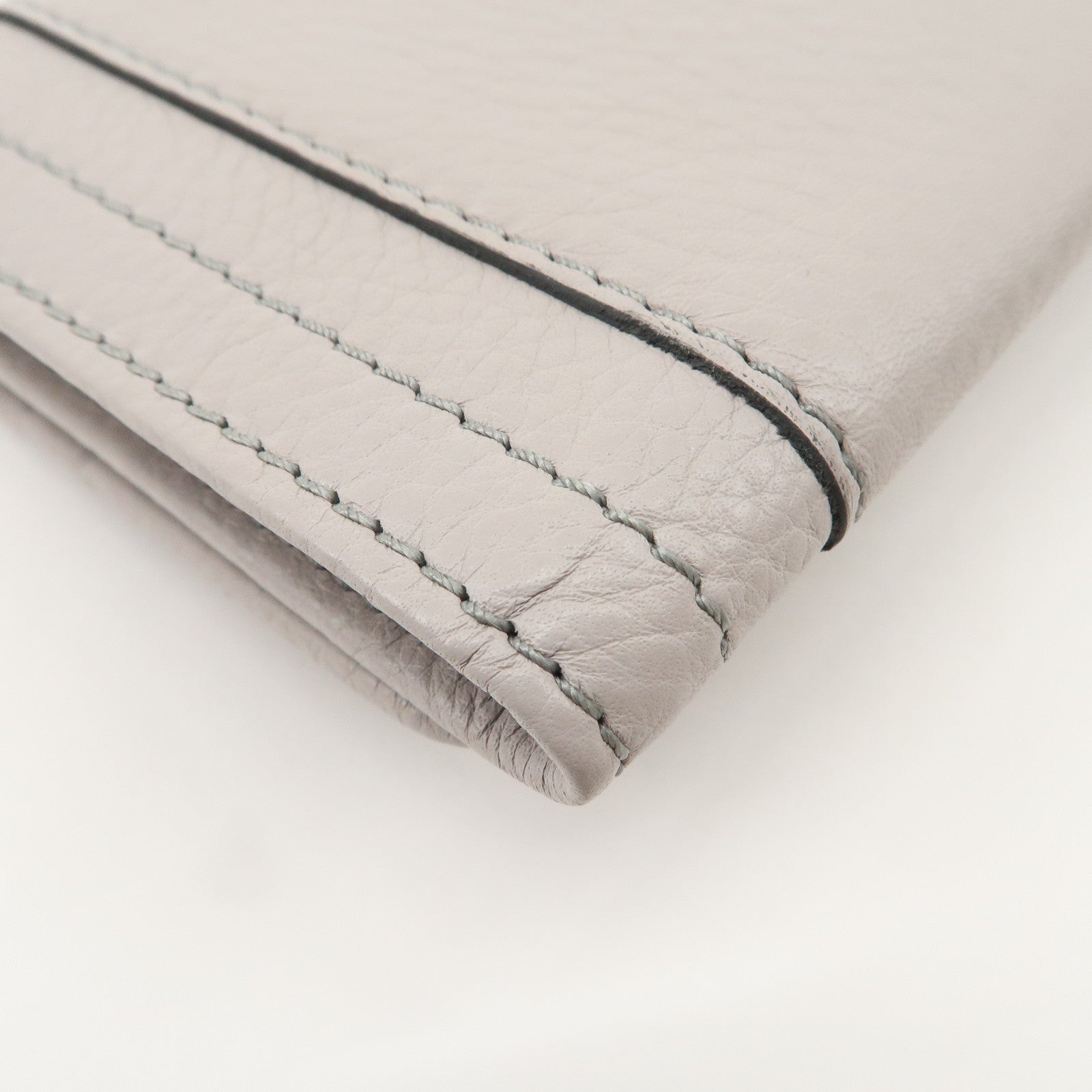 Chloe Paddington Leather Bi-fold Long Wallet Gray Used