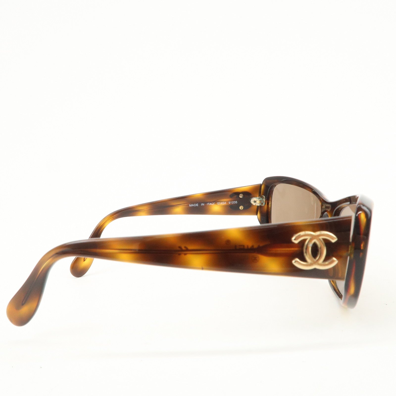 CHANEL COCOMark Plastic Sunglasses Brown 01454 91235