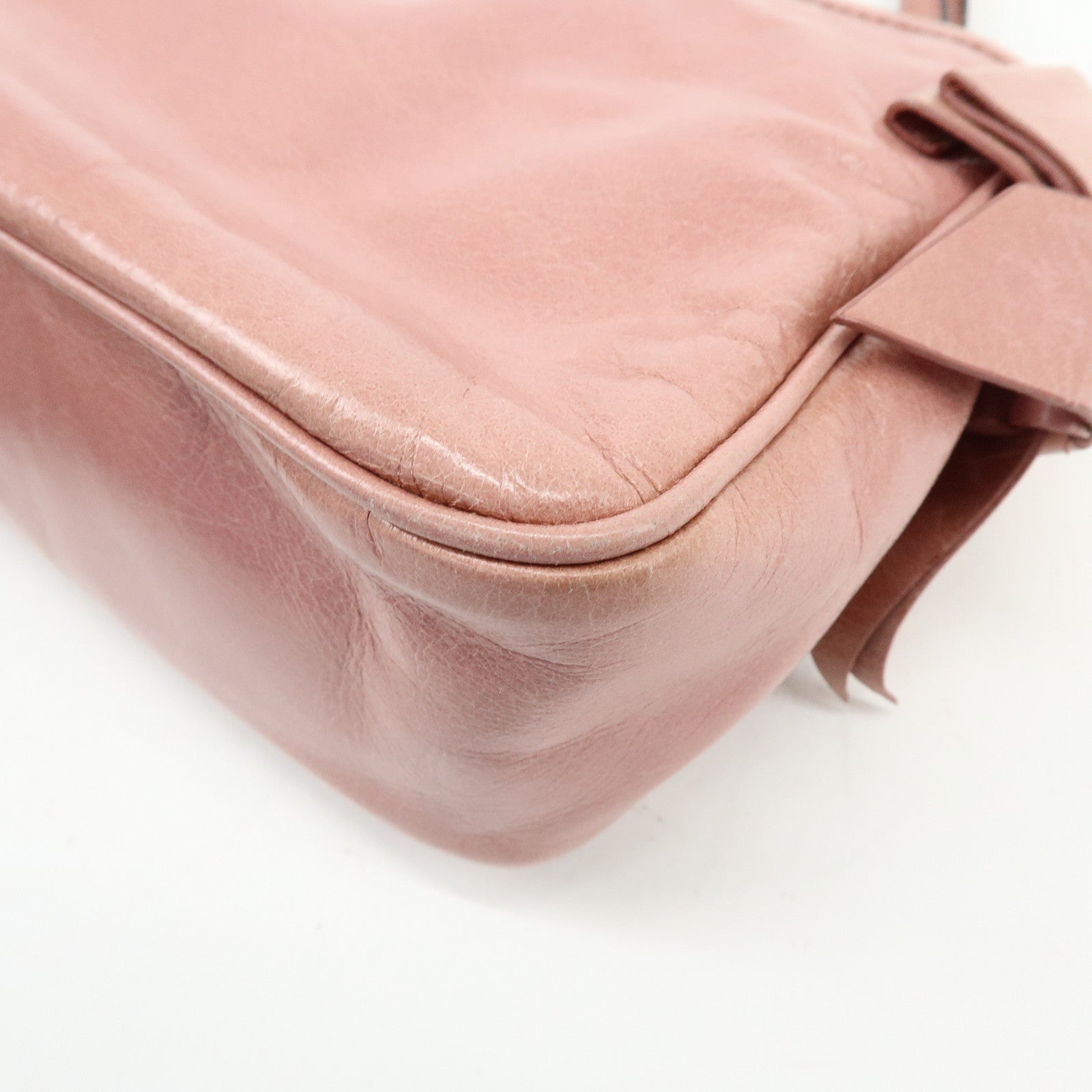 MIU MIU Side Ribbon Leather Shoulder Bag Hand Bag Pink RR1892