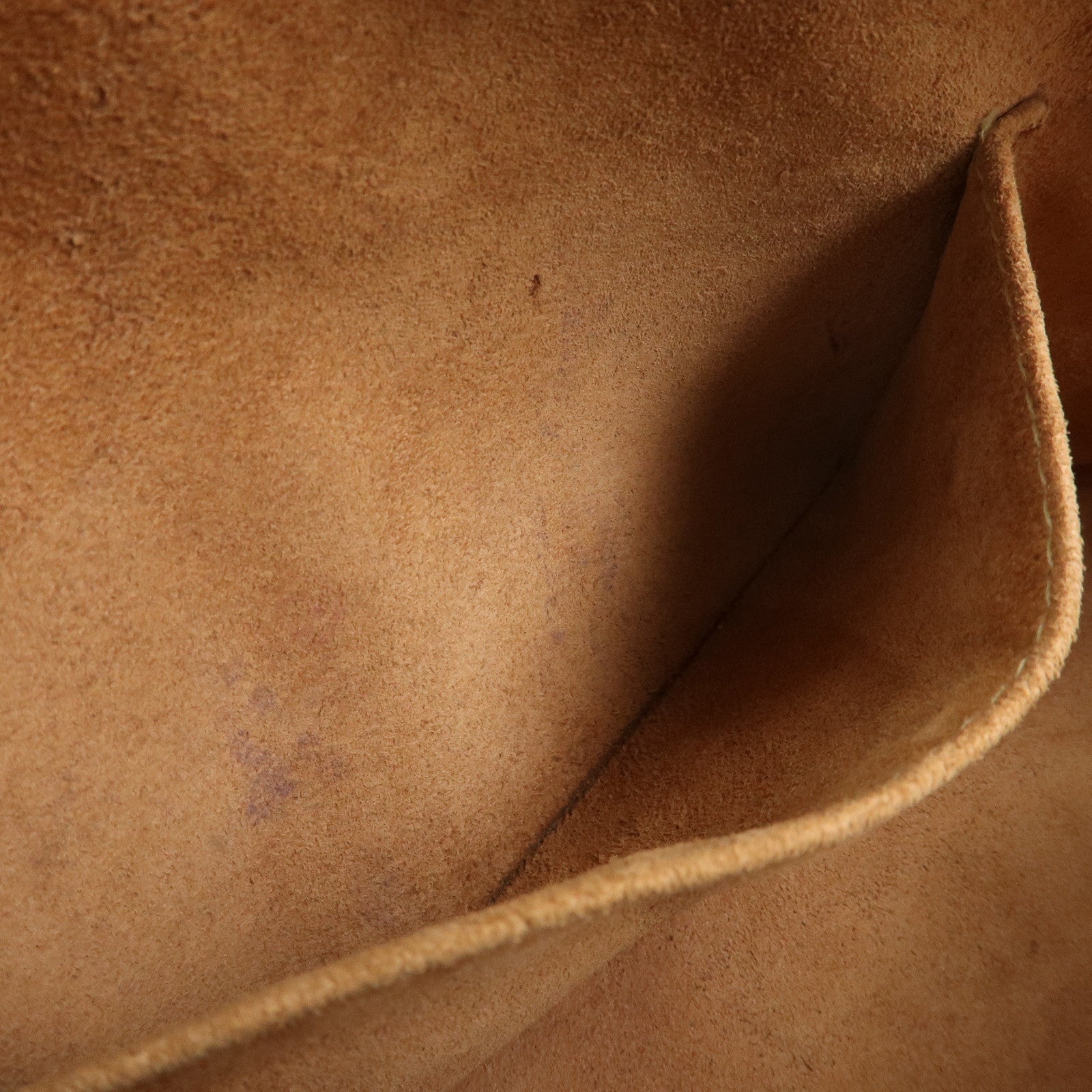 LOEWE Logo Embossed Leather Hand Bag Shoulder Bag Camel