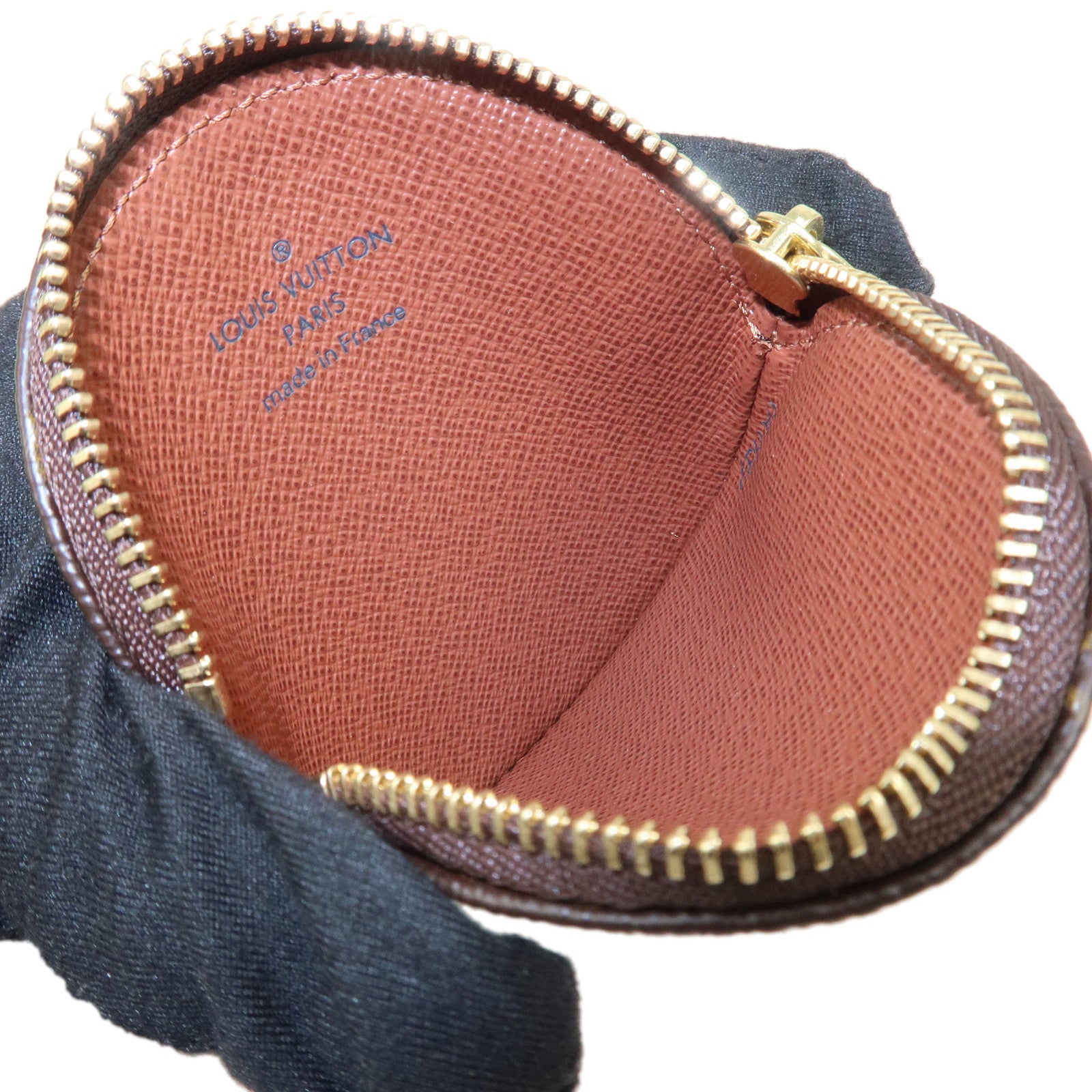 Louis Vuitton Monogram Porte Monnaie Rond Coin Case Brown M61926