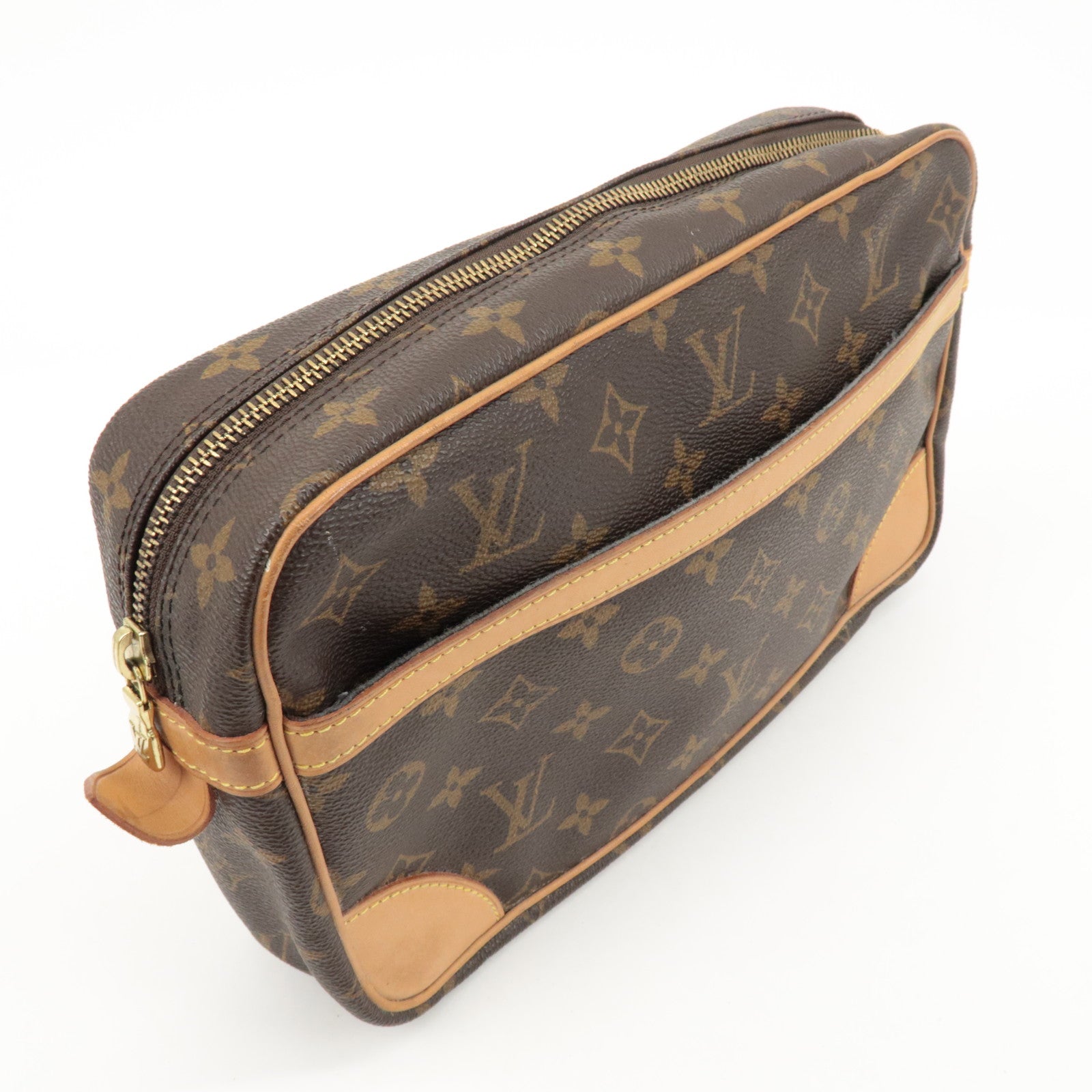 Louis Vuitton Monogram Compiegne 28 Pouch Clutch Bag Brown M51845 Used