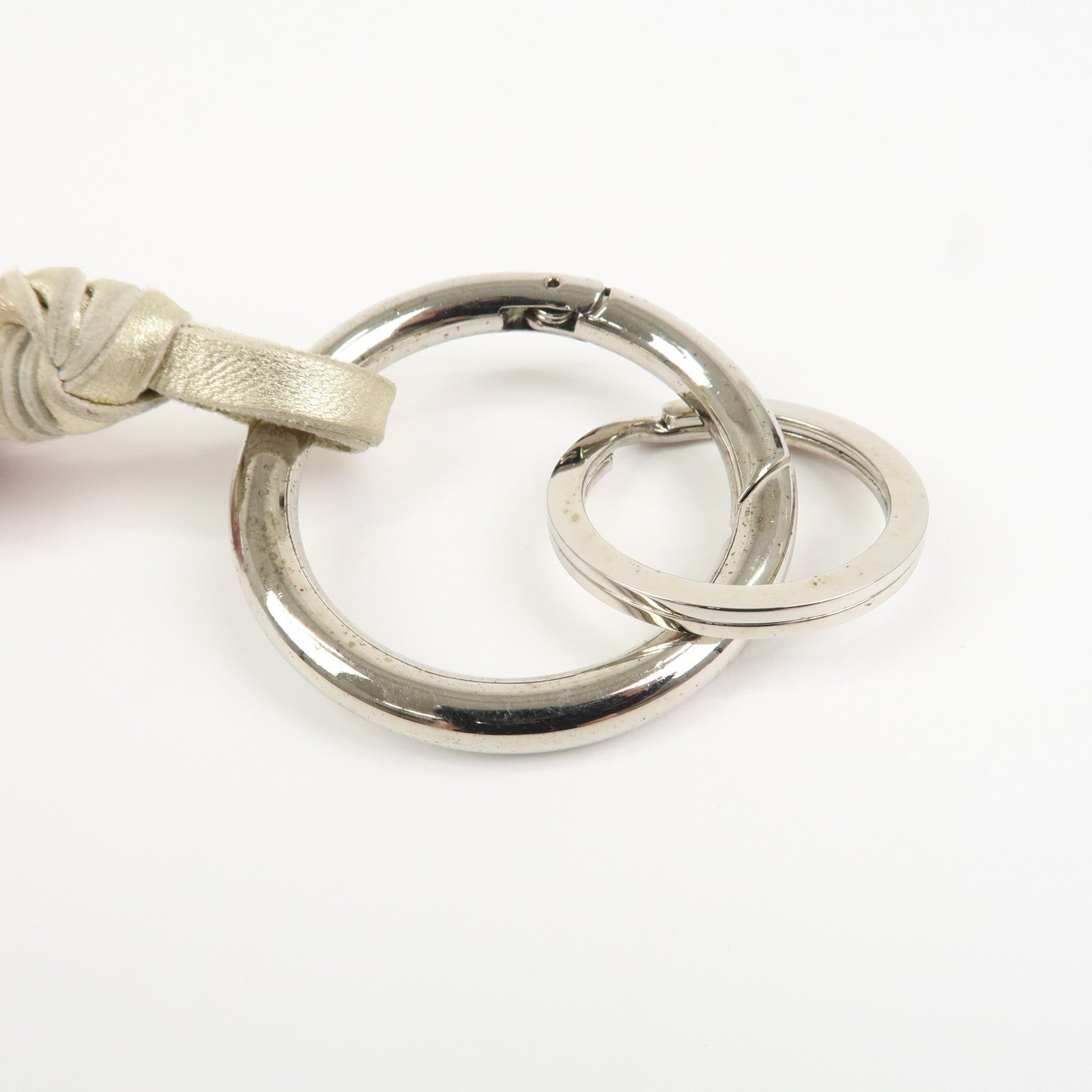 LOEWE Logo Leather Plastic Bag Charm Key Charm Key Chain Gold Pink