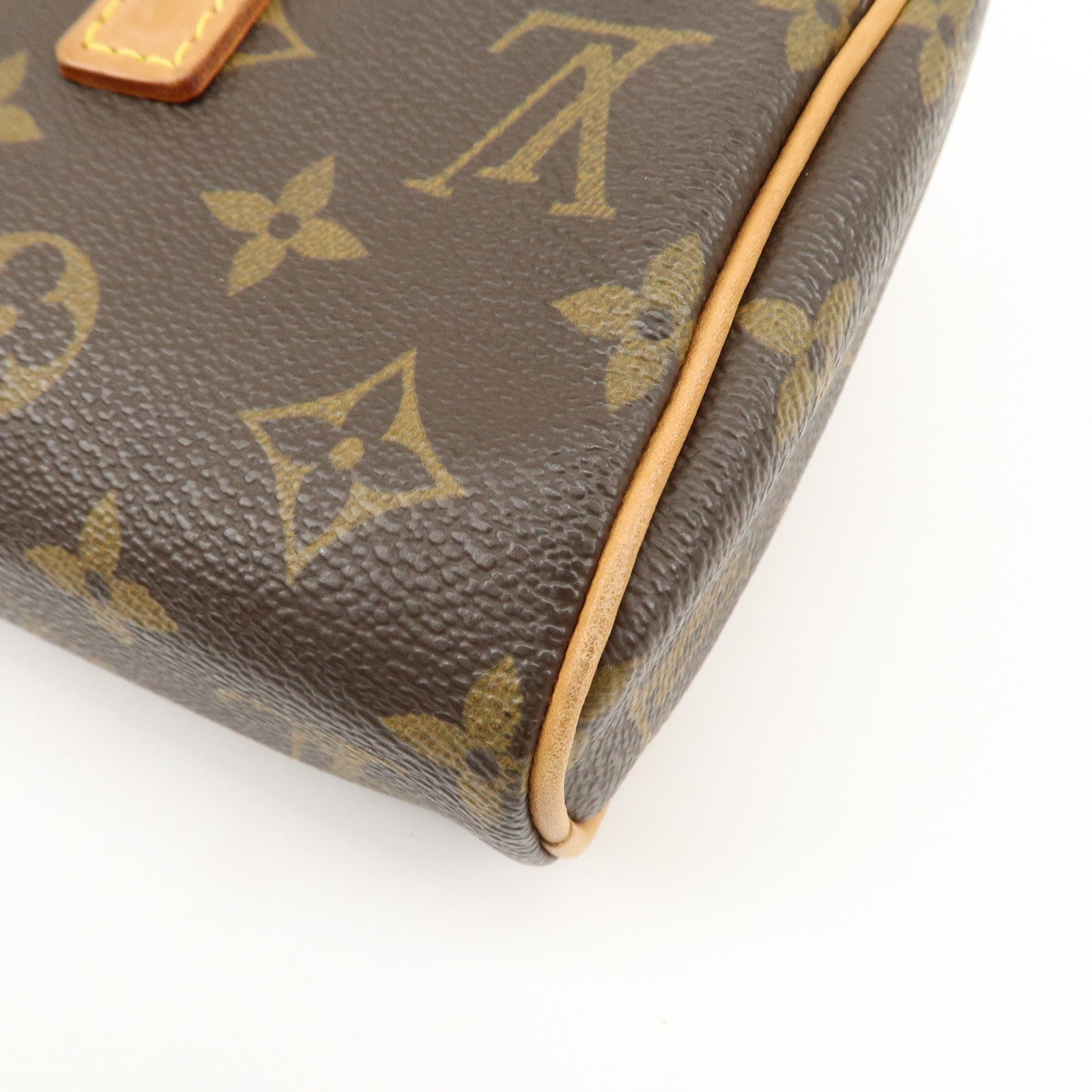 Louis Vuitton Monogram Sonatine Hand Bag Brown M51902 Used