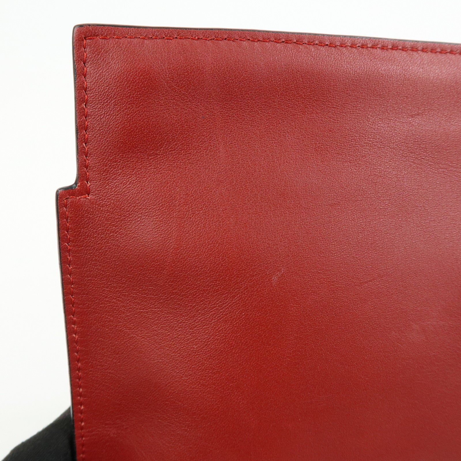 LOEWE Anagram Leather Pouch Clutch Bag Bordeaux Red