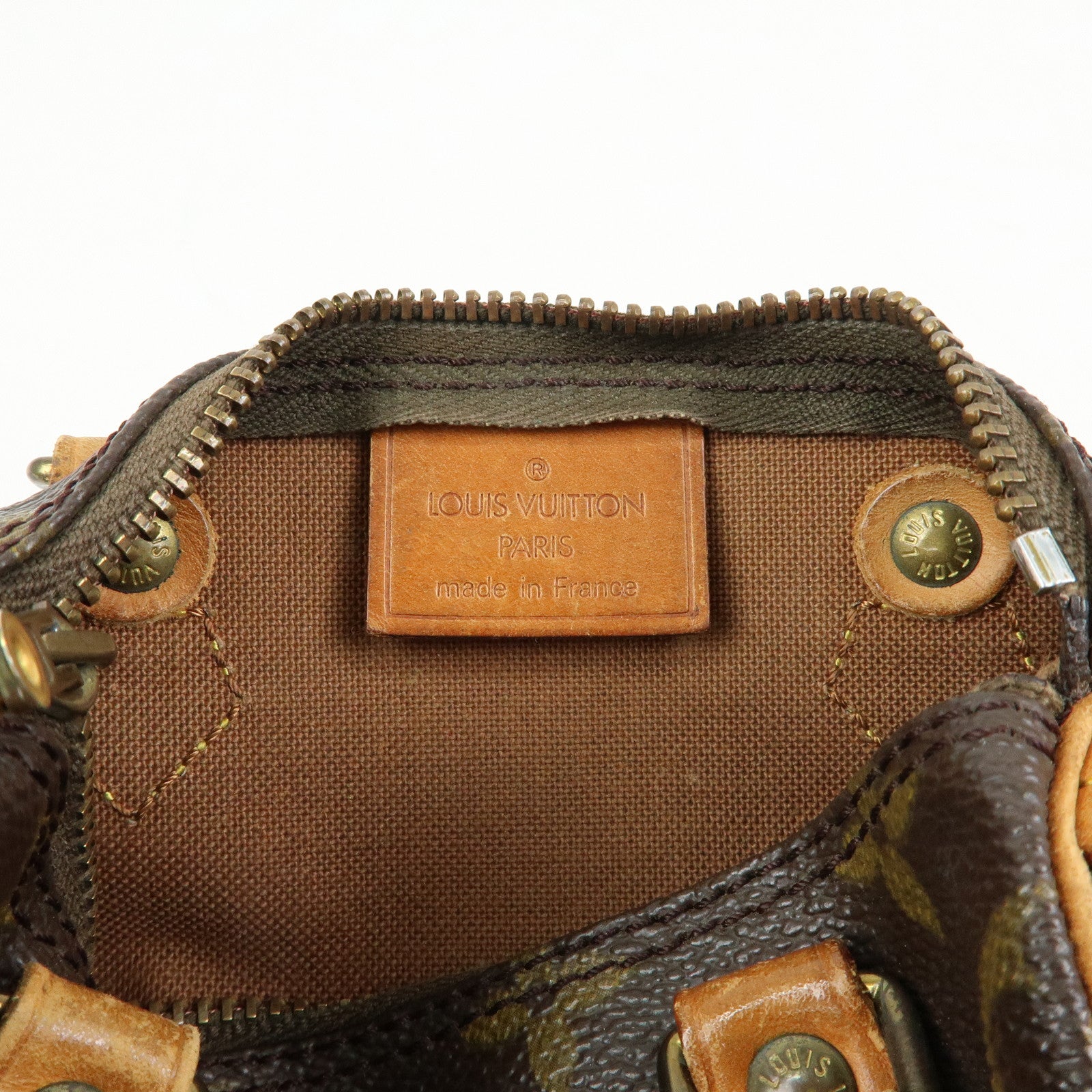 Louis Vuitton Monogram Mini Speedy Hand Bag Brown M41534