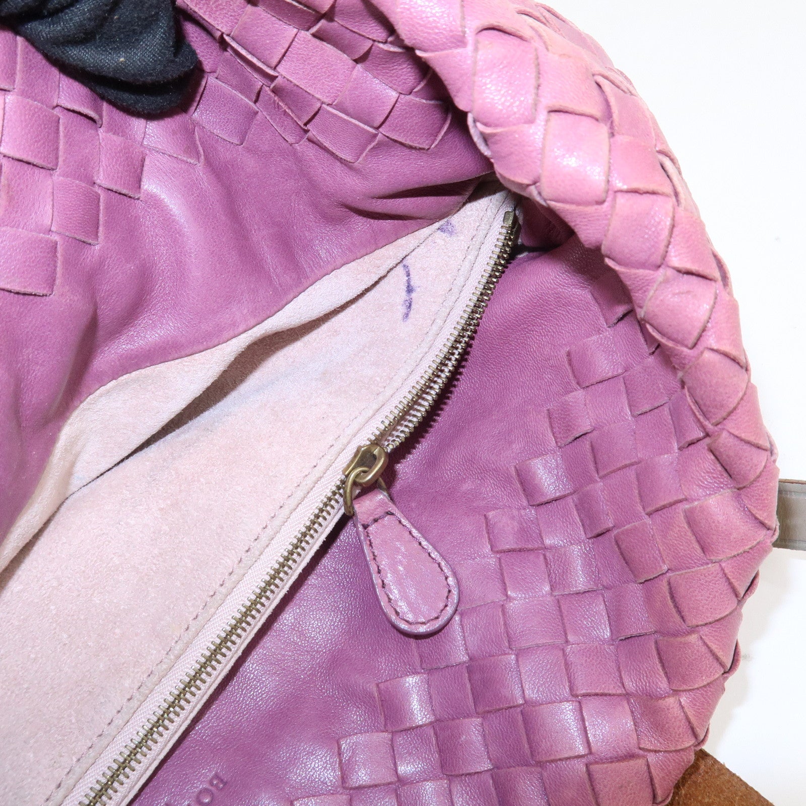 BOTTEGA VENETA Intrecciato Leather Tote Bag Hand Bag Purple
