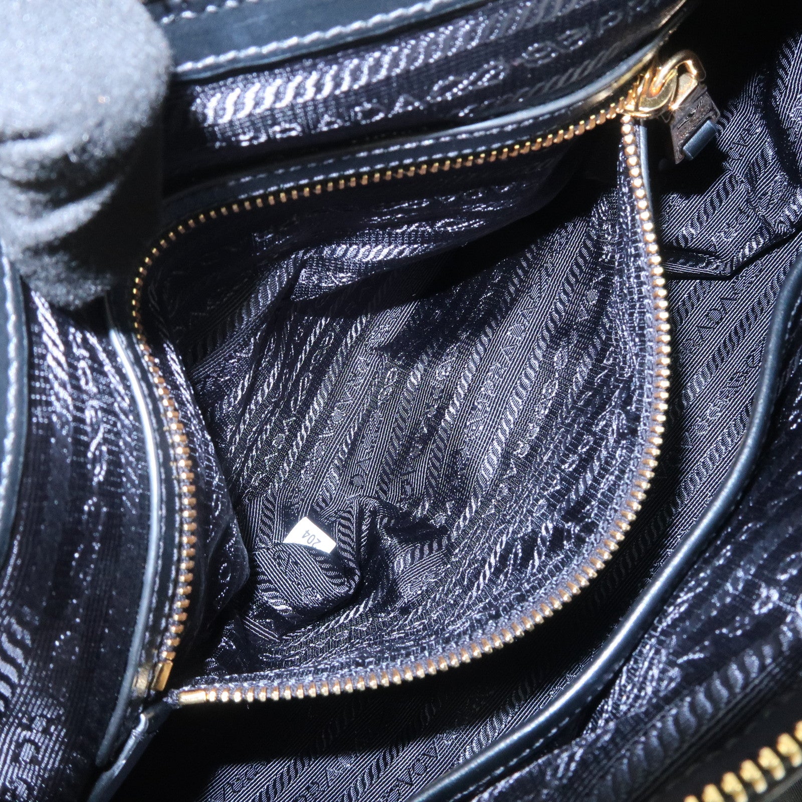 PRADA Nylon Leather 2Way Bag Hand Bag Shoulder Bag Black 1BA104