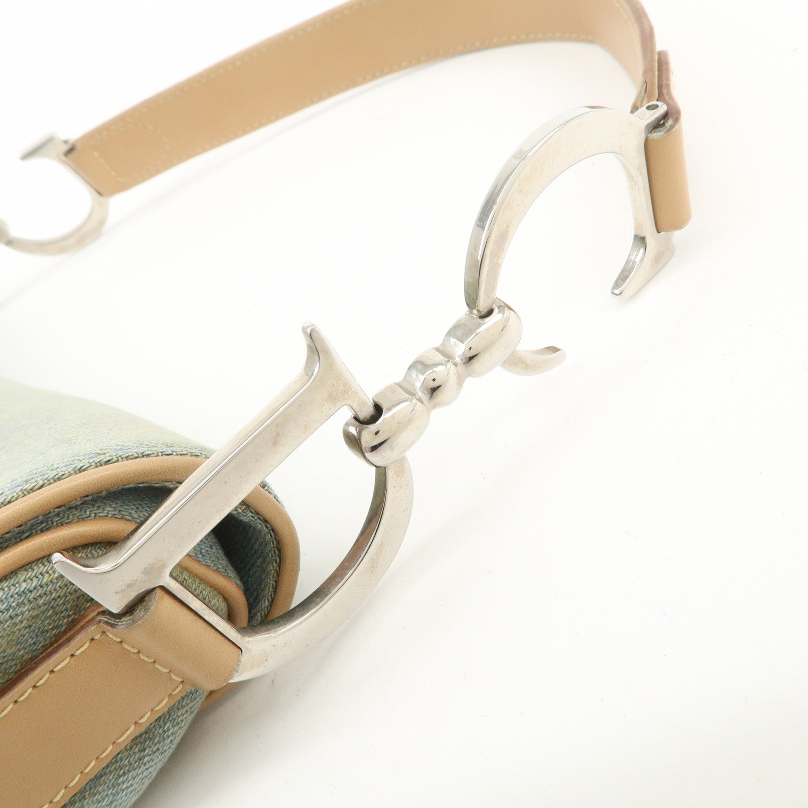 Christian Dior Saddle Denim Leather Shoulder Bag Crossbody Bag