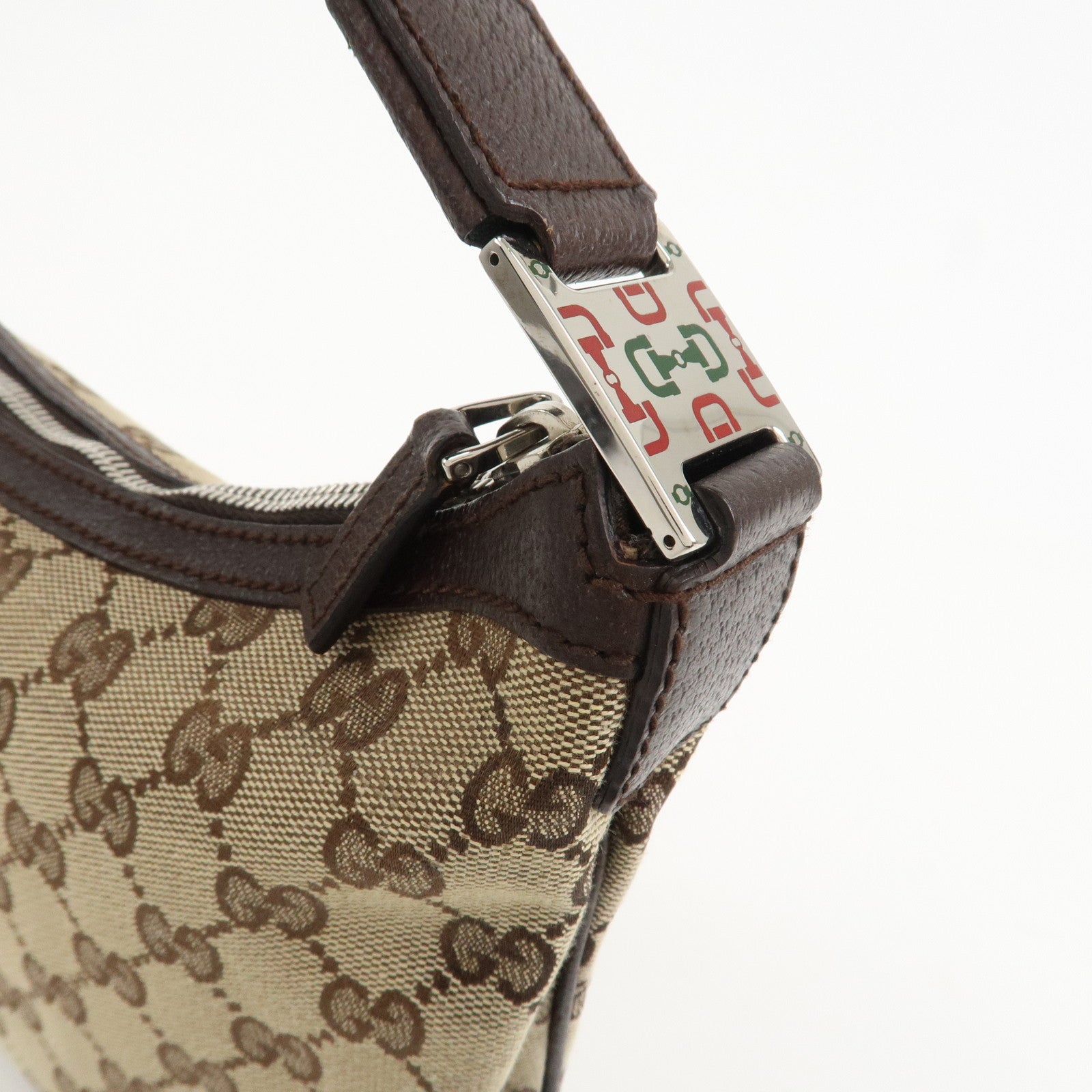 GUCCI Sherry Line GG Canvas Leather Shoulder Bag Beige 145812