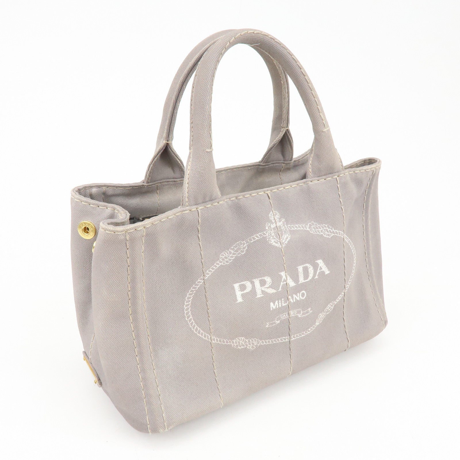 PRADA Canapa Mini 2Way Bag Hand Shoulder Bag Gray B2439G