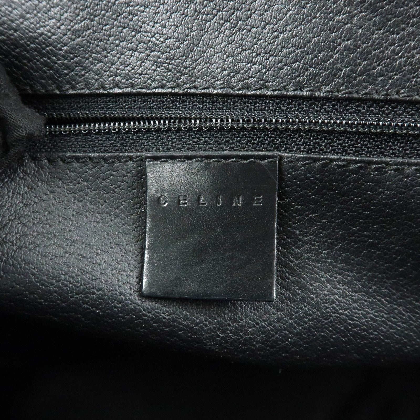 CELINE Macadam PVC Leather Hand Bag Black Brown