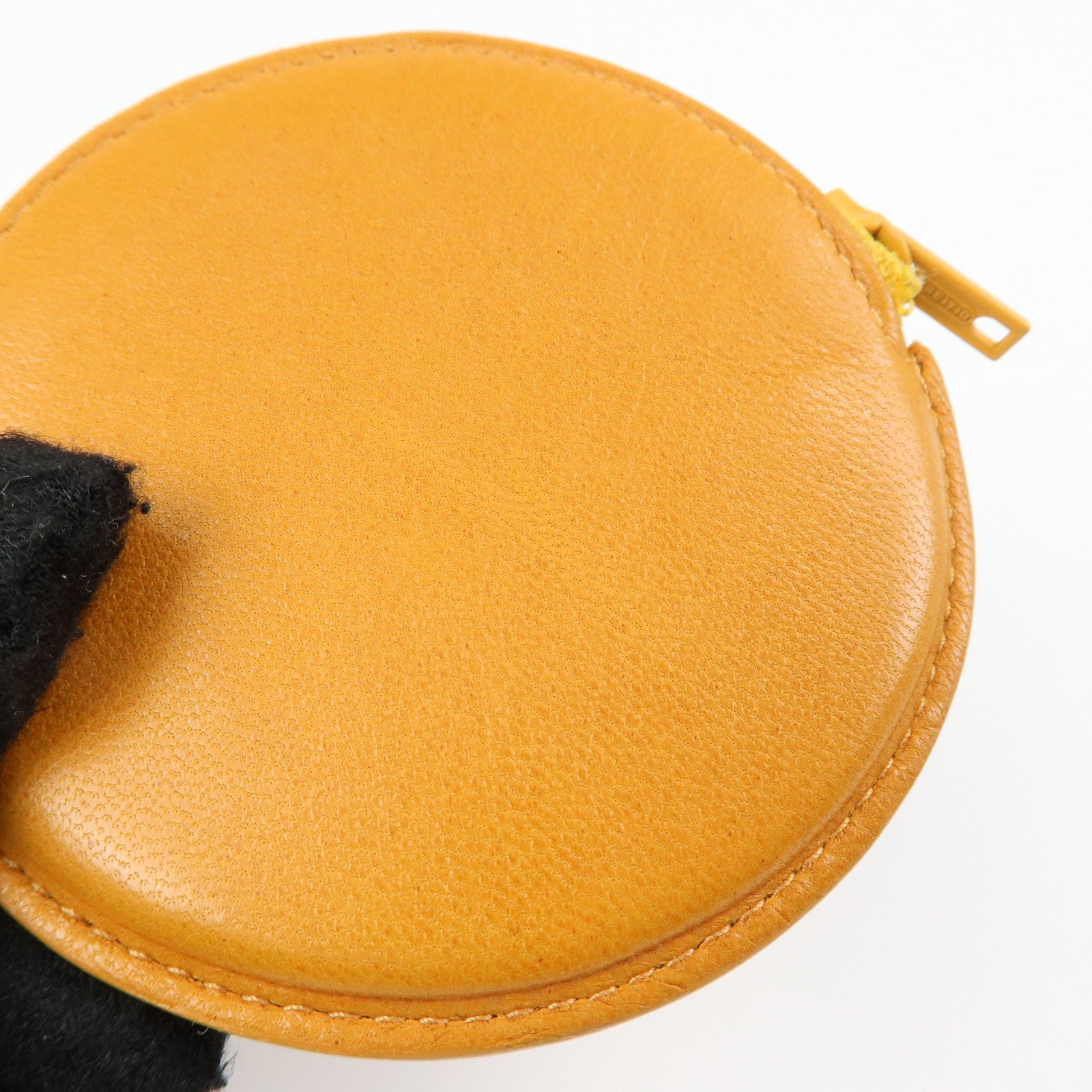 LOEWE Anagram Set of 2 Leather Suede Coin Case Brown Orange