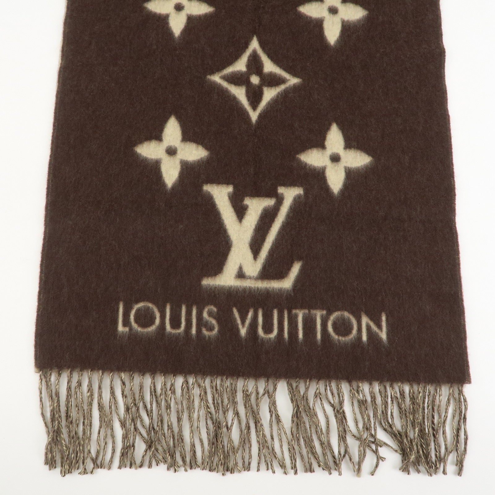Louis Vuitton Echarpe Reykjavik Cashmere100% Scarf Brown
