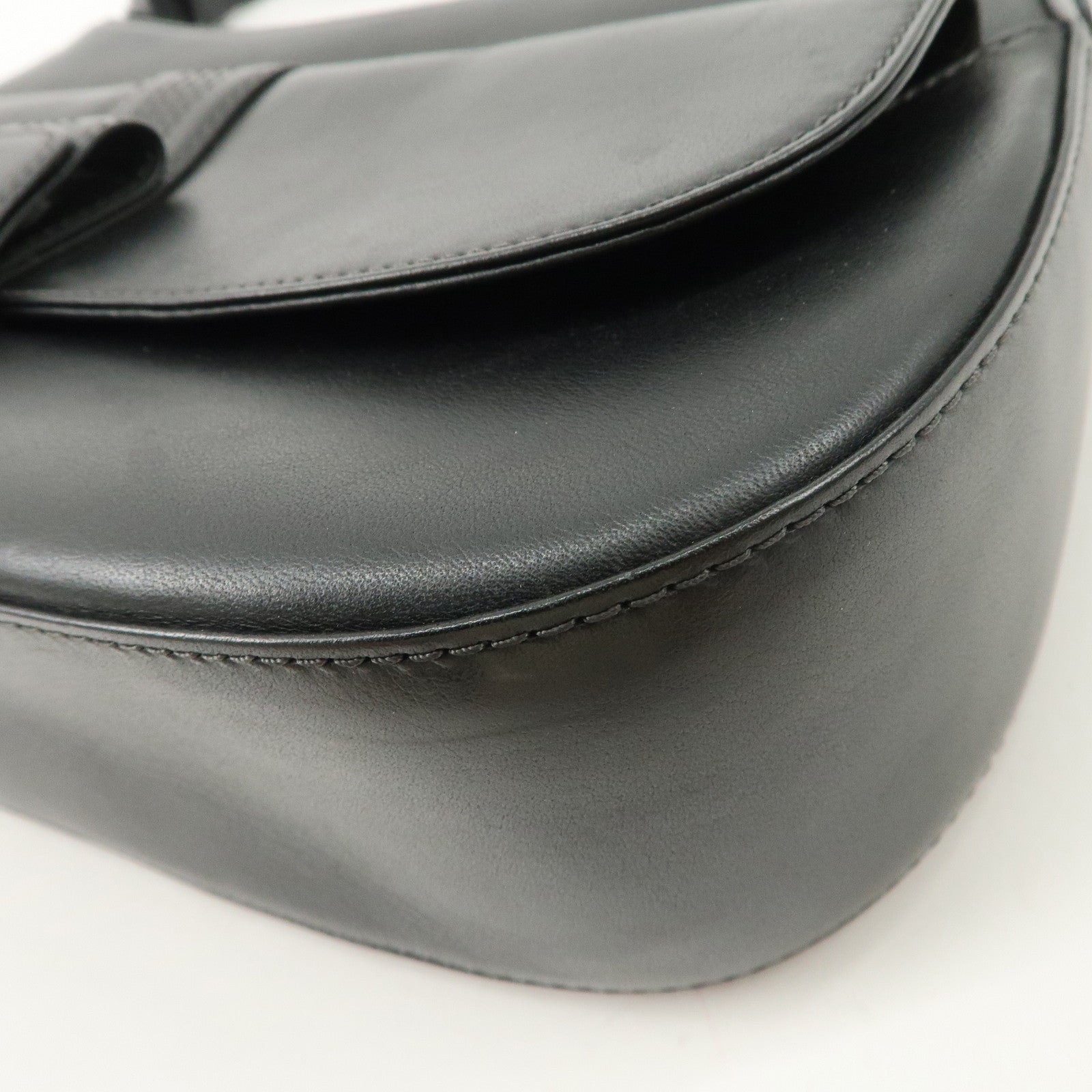 LOEWE Anagram Leather Shoulder Bag Hand Bag Black Used