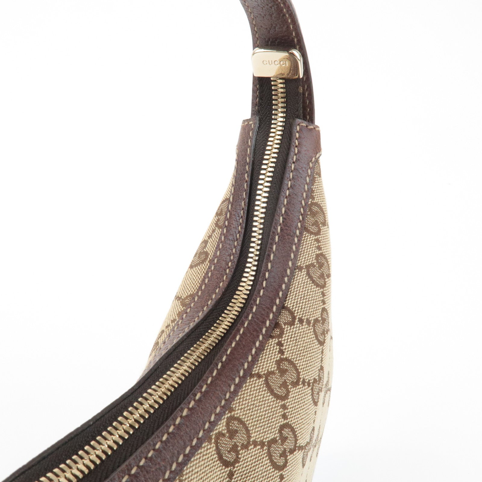 GUCCI Sherry Princy GG Canvas Leather Shoulder Bag Beige Brown 162895 Used