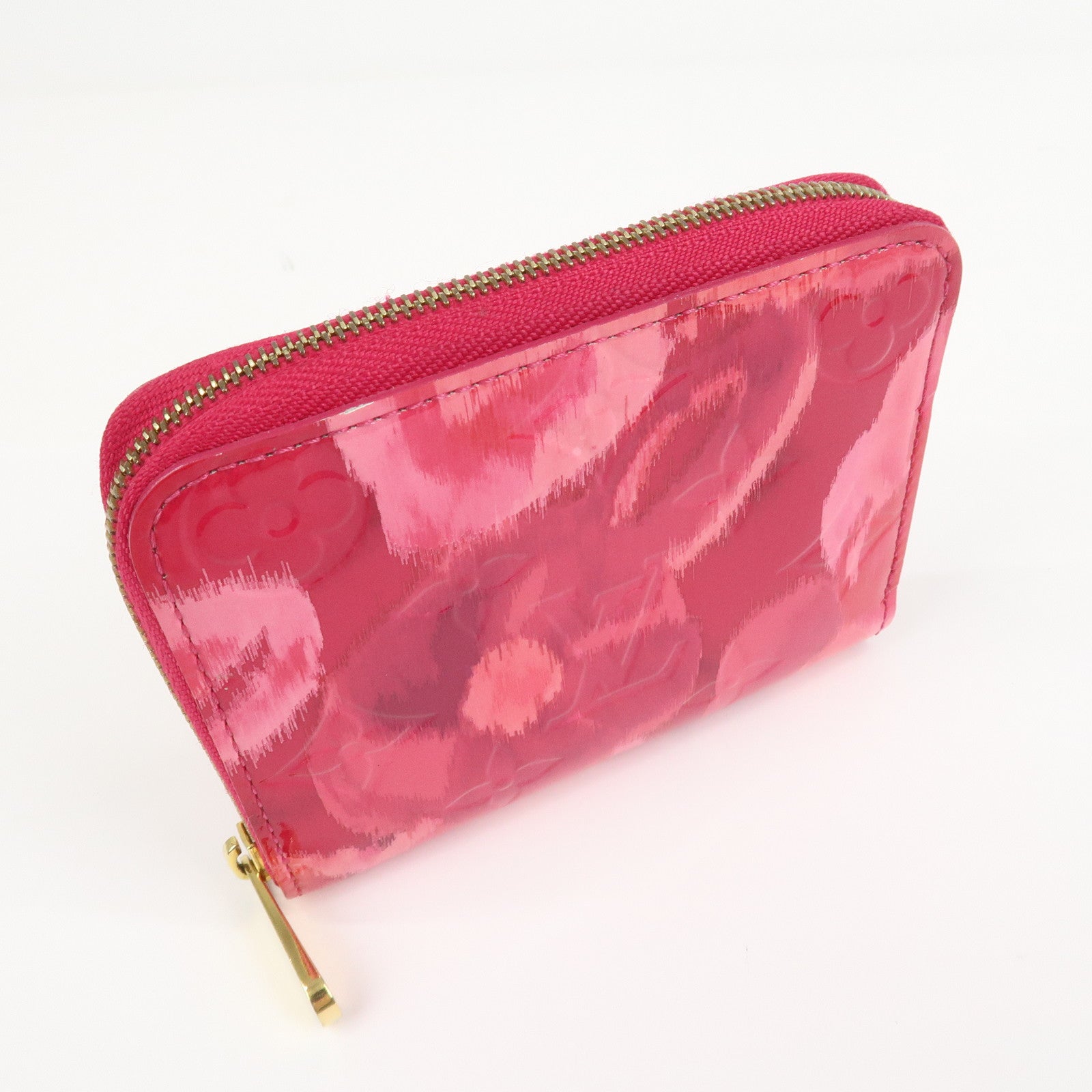 Louis Vuitton Monogram Vernis Flower Ikat Zippy Wallet Rose M90030