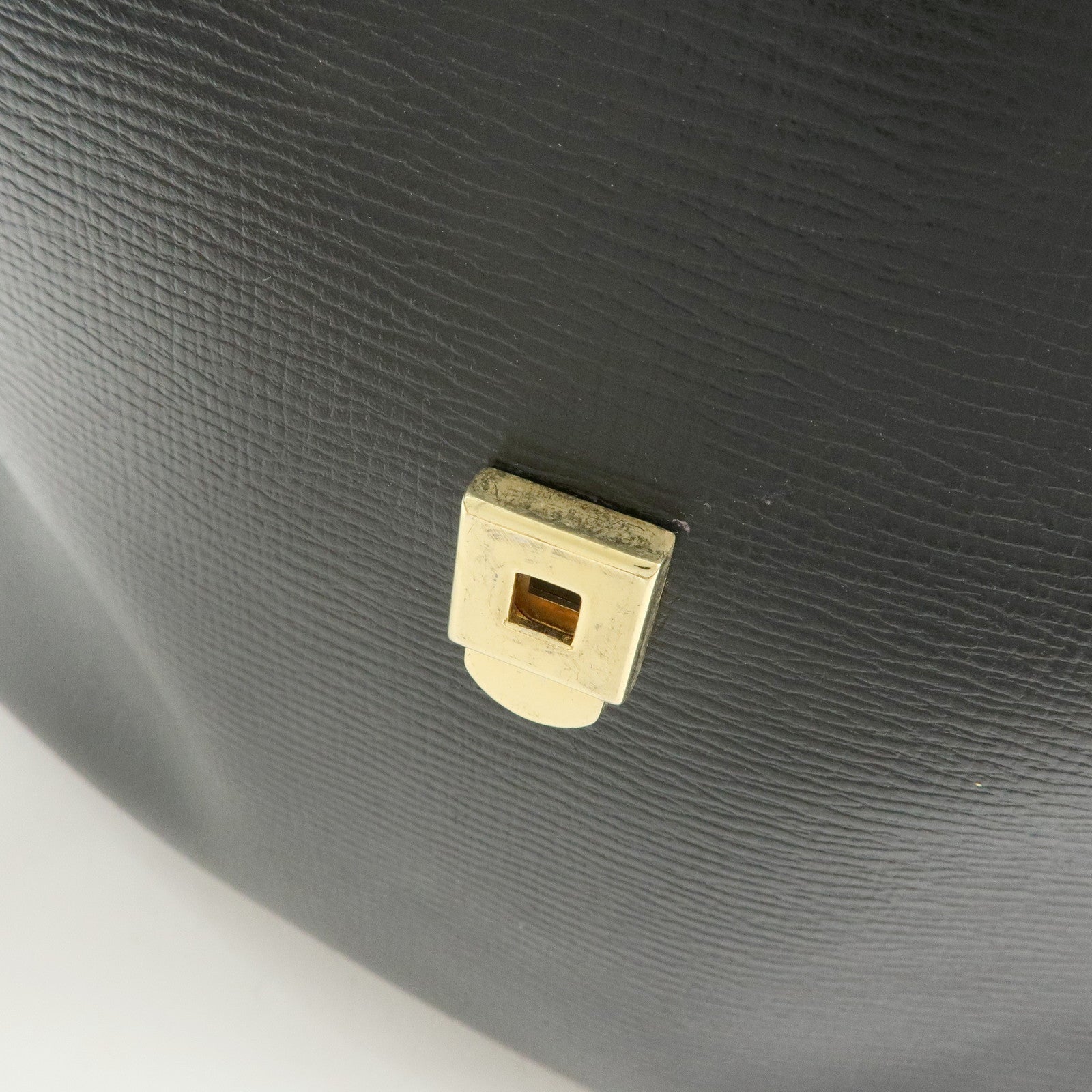 FENDI Top Handle Leather Suede Hand Bag Black 12897