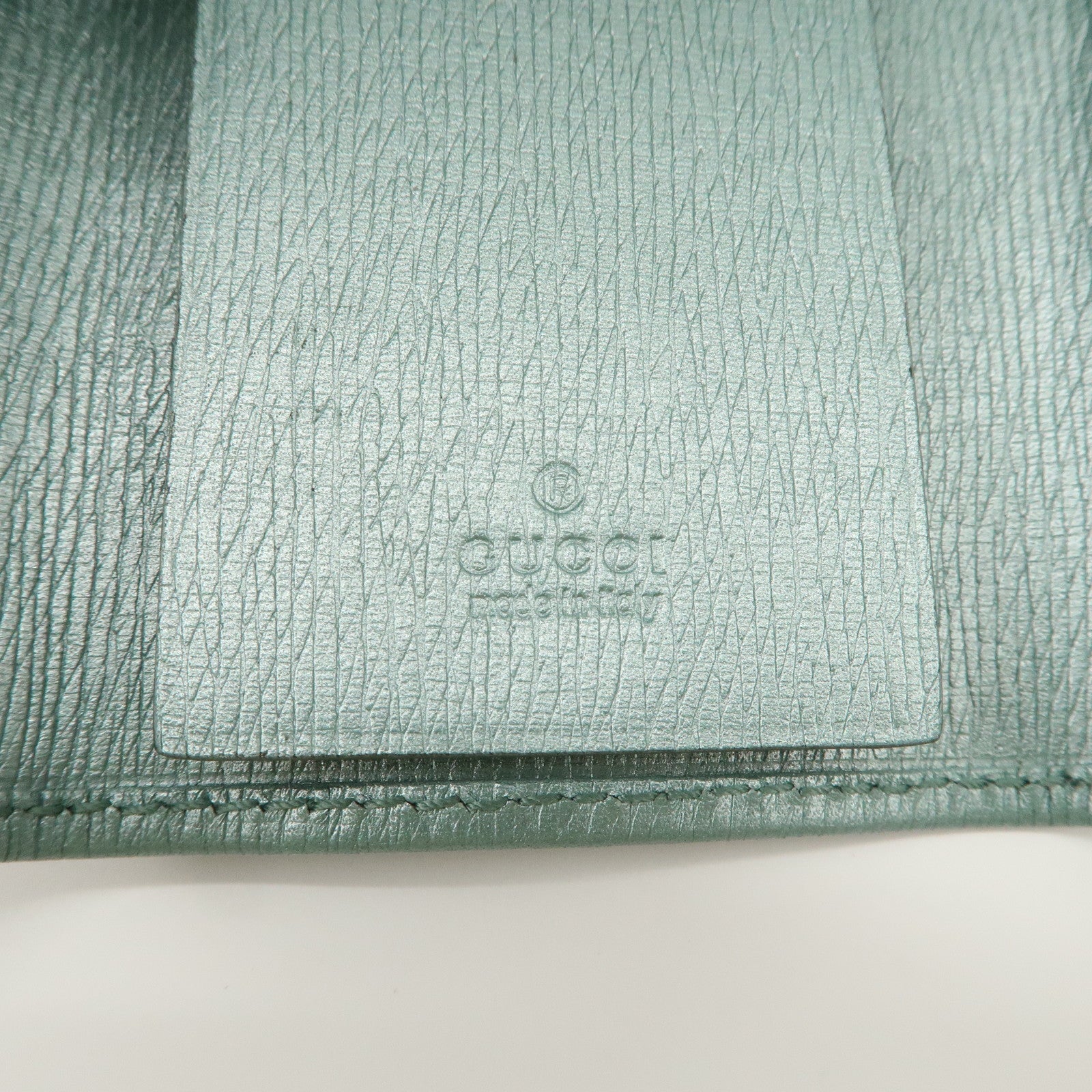 GUCCI Interlocking G Leather Key Case 6Rings Blue 256337