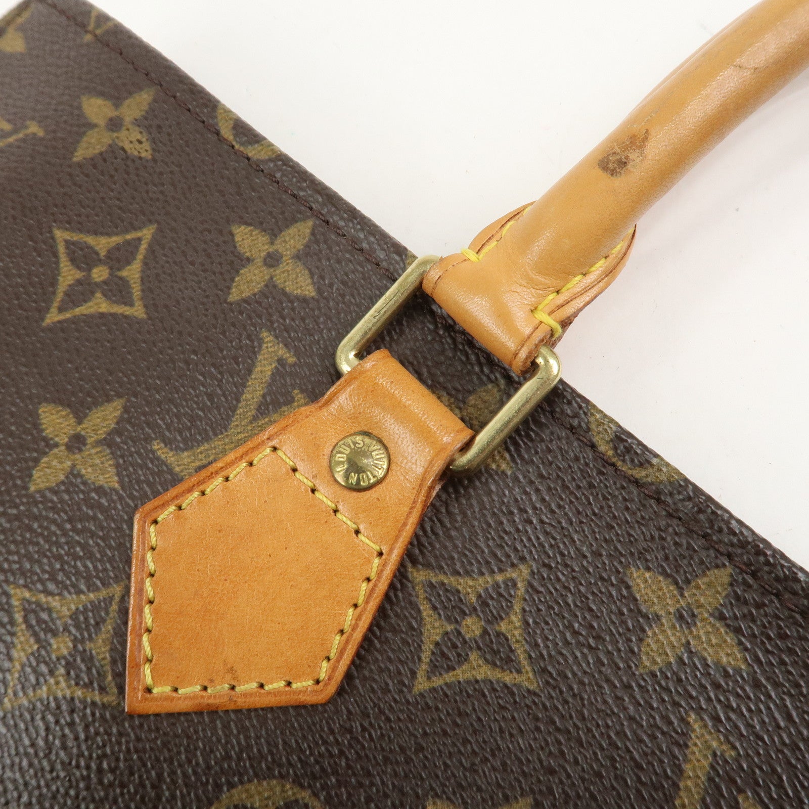 Louis Vuitton Monogram Sac Plat Tote Bag Hand Bag Brown M51140