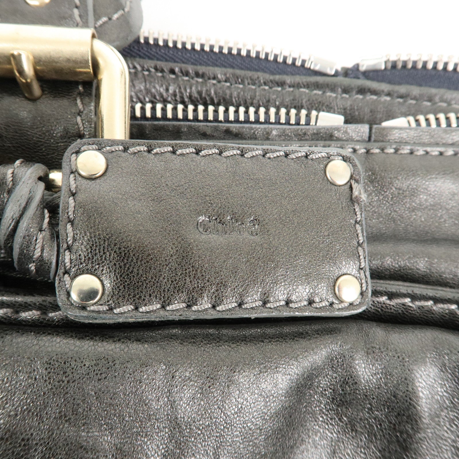 Chloe Paddington Leather Hand Bag Shoulder Bag Black