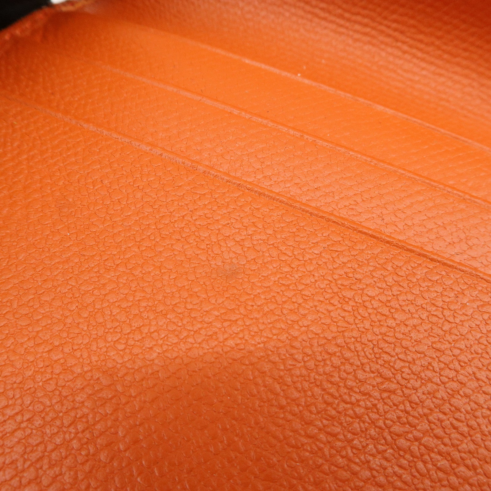 CHANEL COCO Button Leather W Hook Compact Wallet Orange A20902