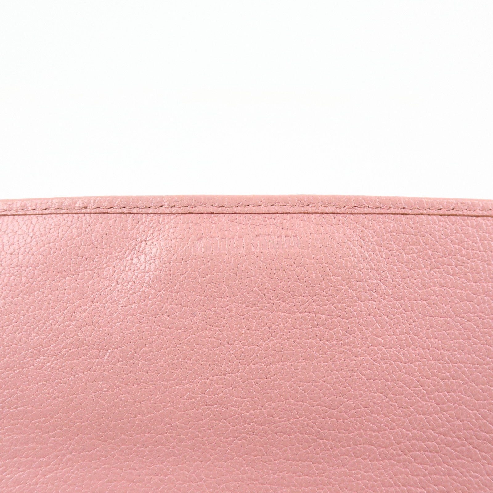 MIU MIU Madras Leather Chain Shoulder Wallet Bag Pink 5M1290