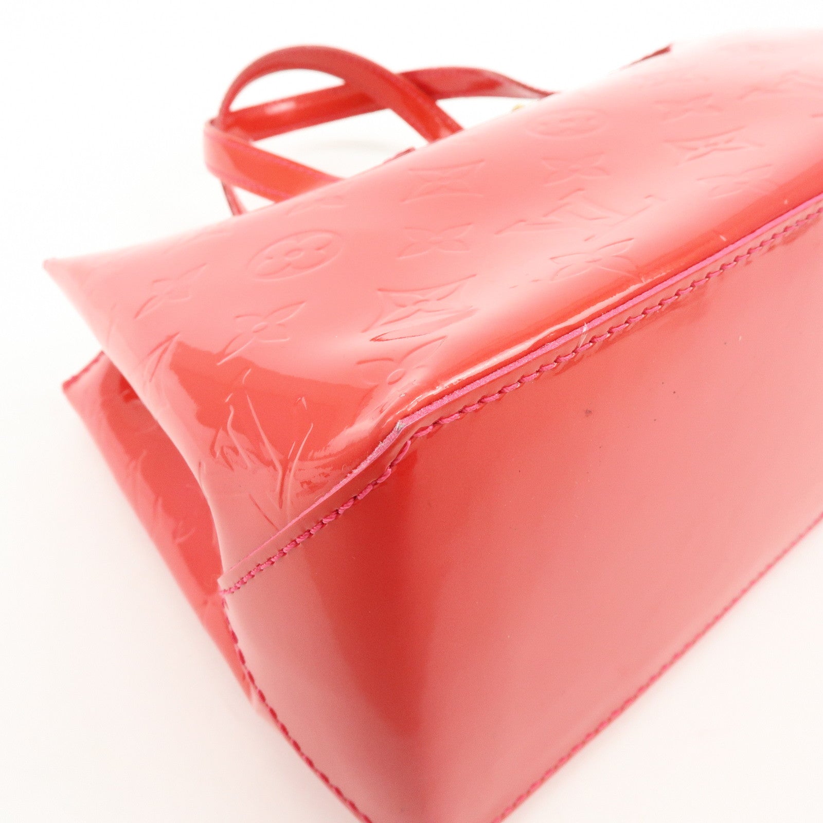 Louis Vuitton Monogram Vernis Wilshire PM Hand Bag Rose Pop M93643