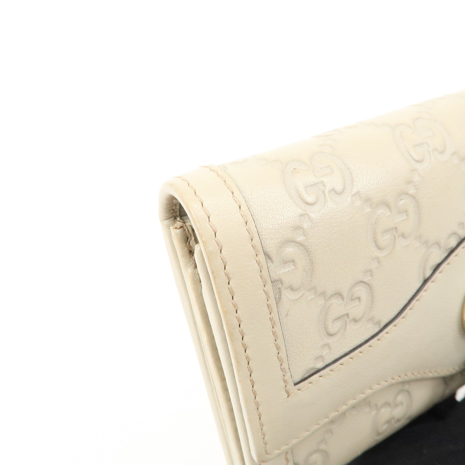 GUCCI Interlocking G Guccissima Leather Bi-fold Long Wallet 232431 Used