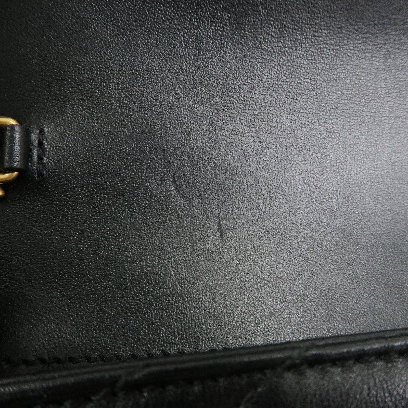 GUCCI GG Marmont Leather Chain Shoulder Bag Black 476433