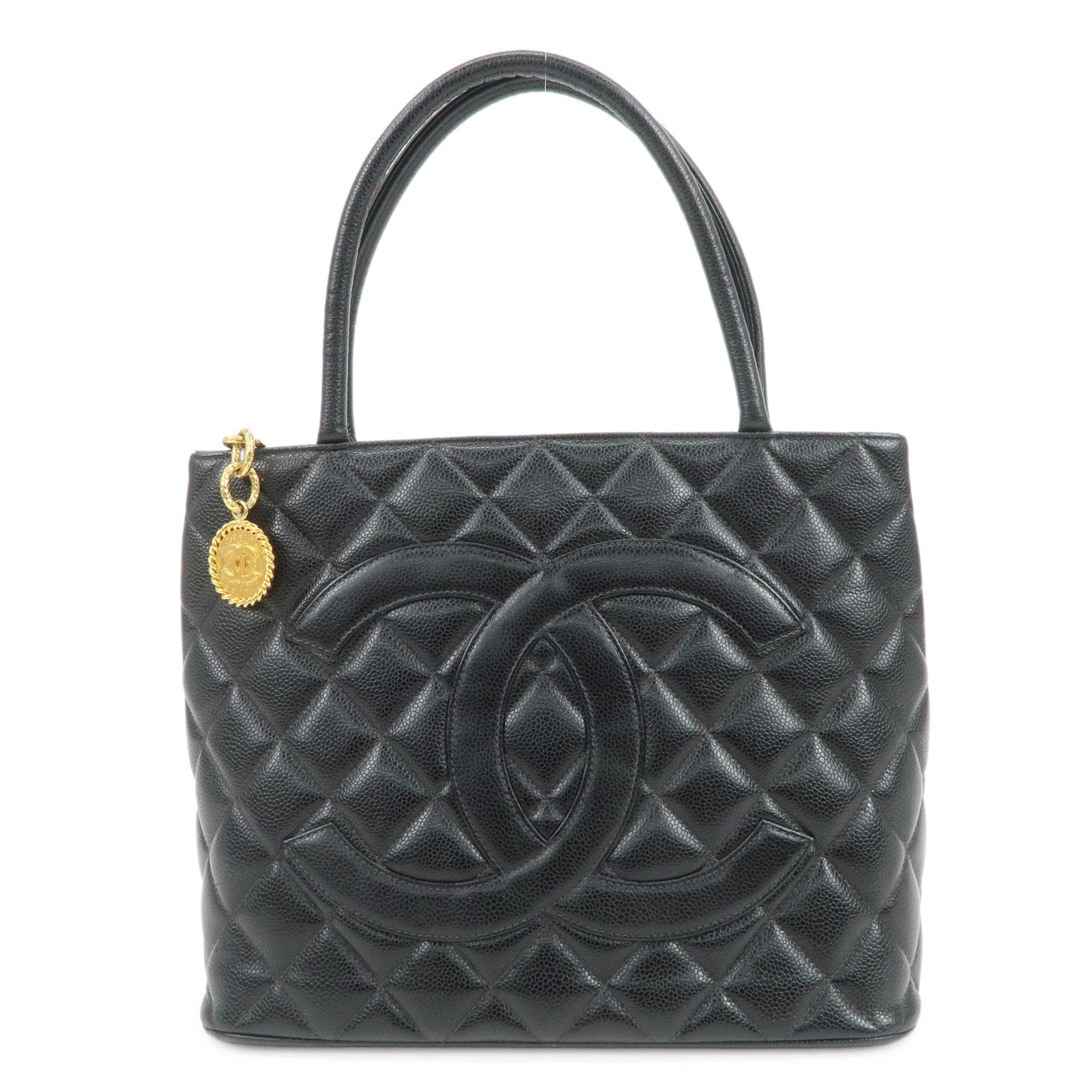 CHANEL Matelasse COCO Mark Medallion Tote Bag Hand Bag A01804