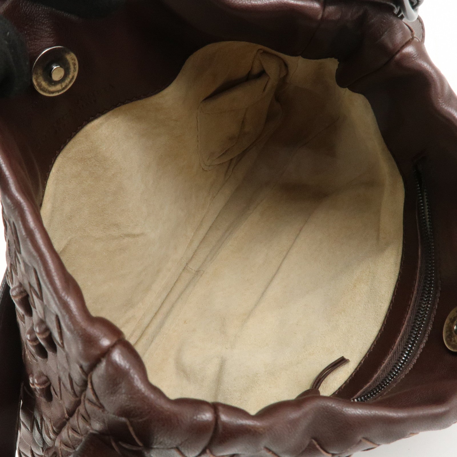 BOTTEGA VENETA Intrecciato Leather Shoulder Bag Brown 133507