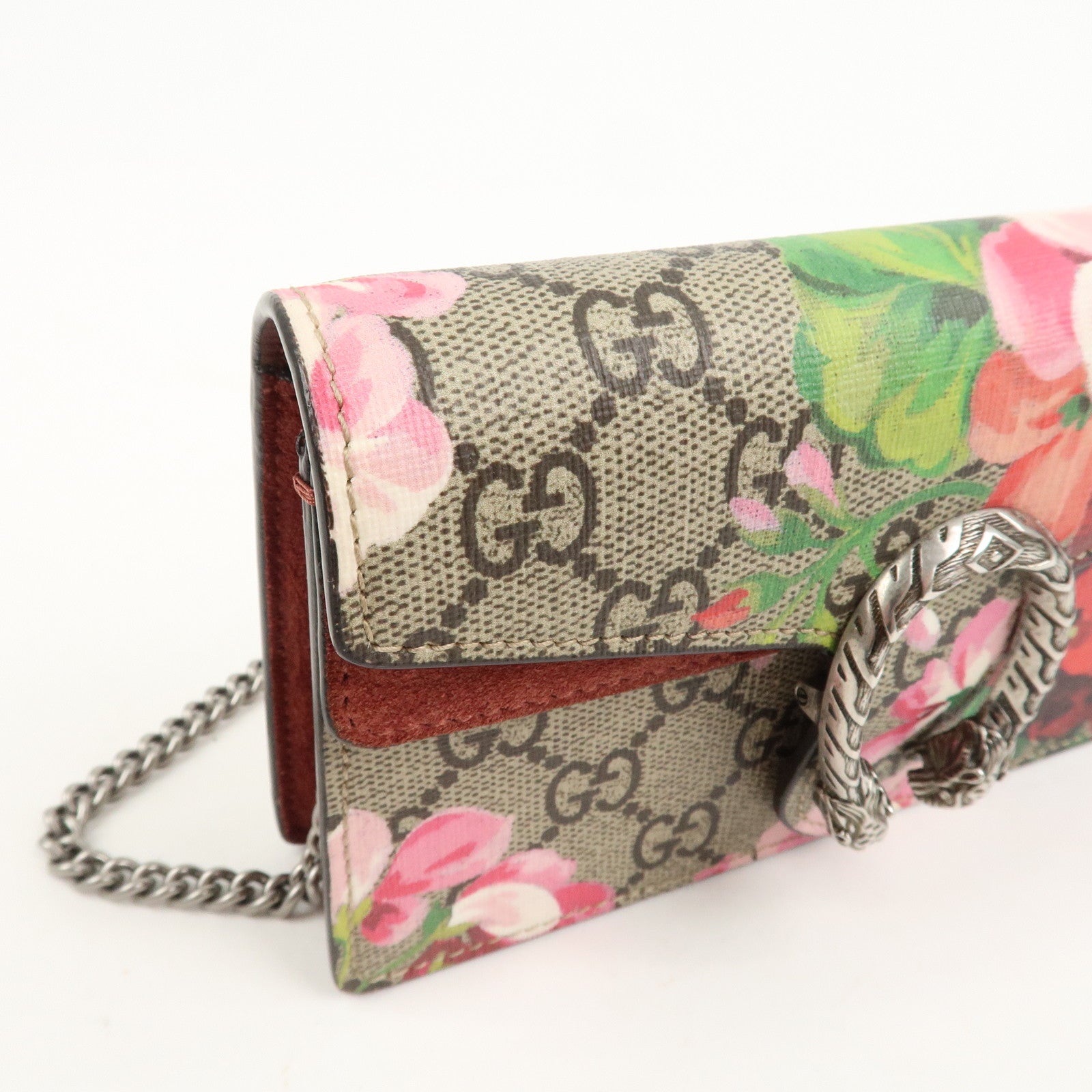 GUCCI Dionysus GG Supreme Mini Chain Shoulder Bag Beige Pink 476432