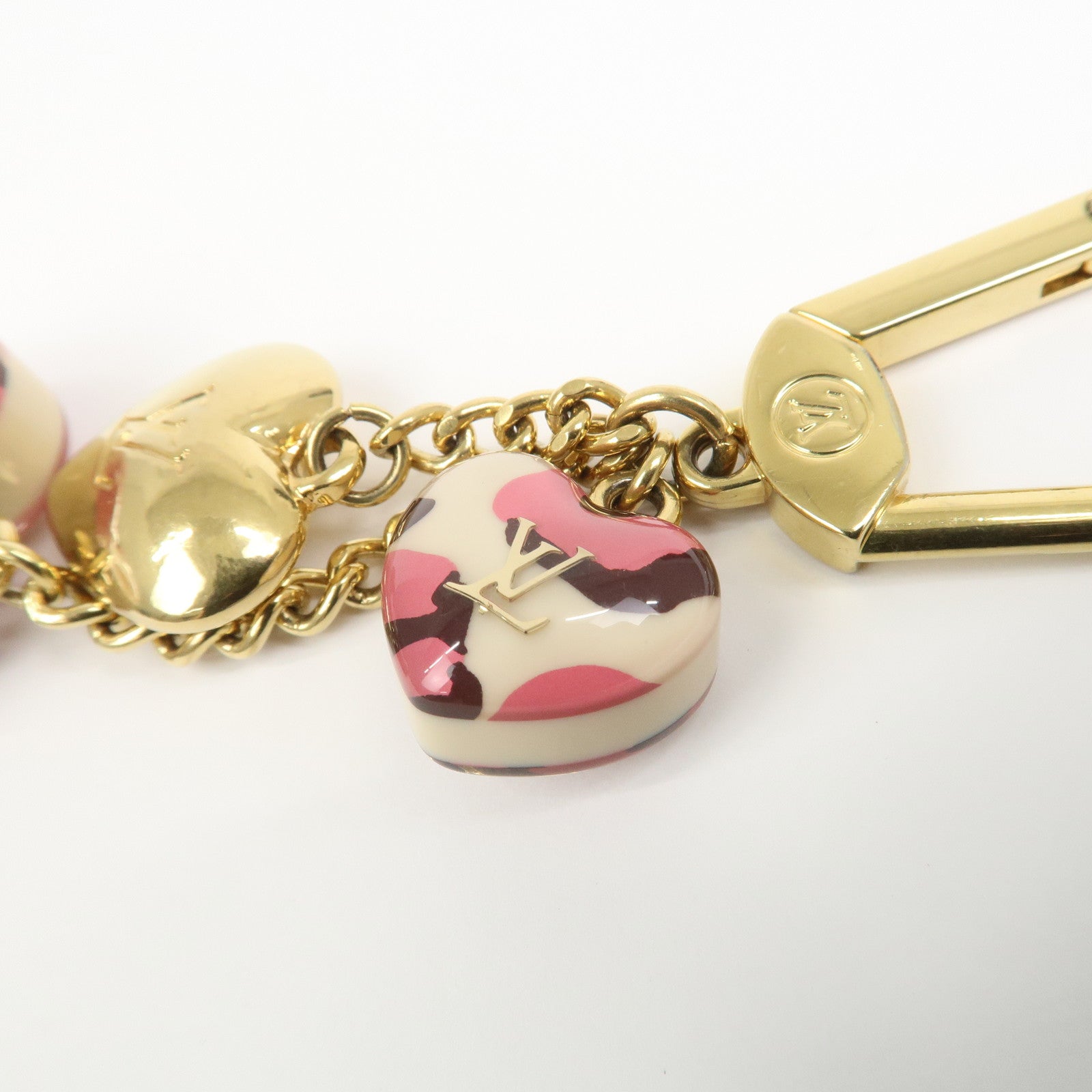 Louis Vuitton Porte Cles Leopard Bag Charm Blanc Corail M66263